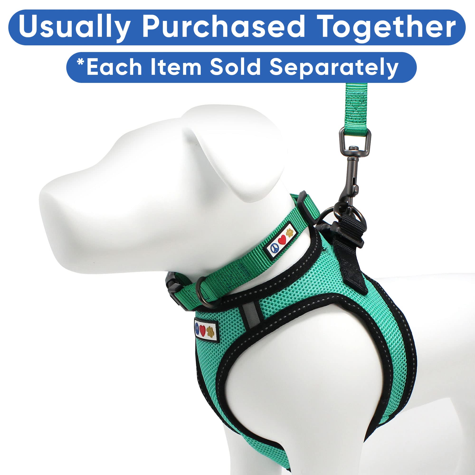 Pawtitas Dog Vest Harness Made With Breathable Air Mesh | All Weather Vest Harness For Small Puppies And Large Cats With Quick-Release Buckle - Small Teal Mesh Dog Harness