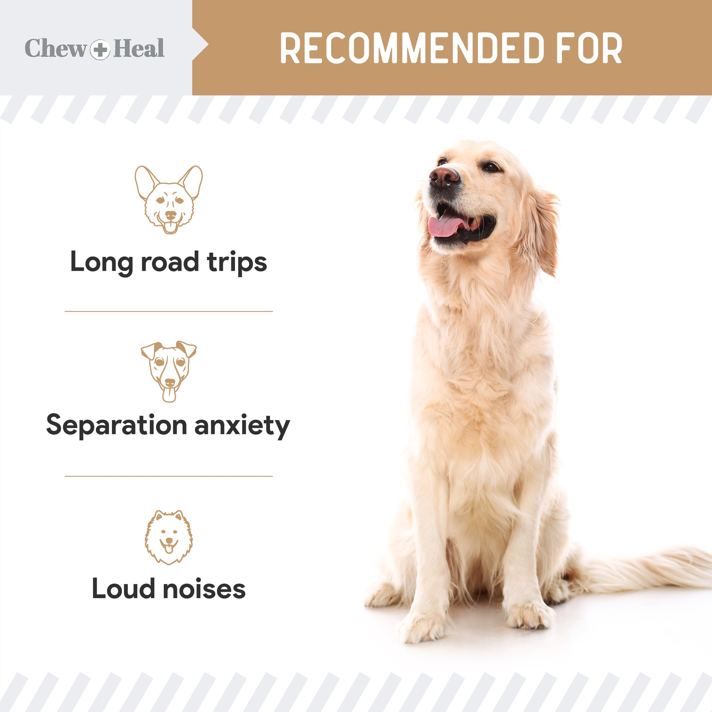 Calming Chews for Dogs - 30 Peanut Butter Melatonin Dog Sleep Aid & Calming Dog Treats with Thiamine, L-Tryptophan & Ginger