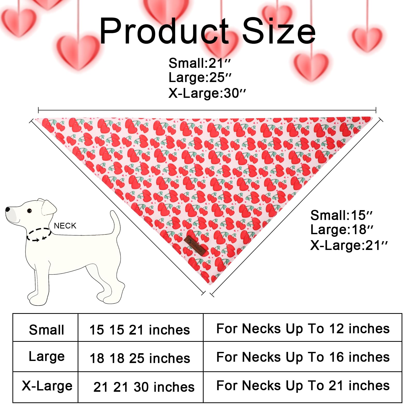 Dogwong Valentine'S Dog Bandanas 2 Pack, Pink Triangle Reversible Love Heart Pet Scarf Durable Girl Boy Holiday Bandana For Smal