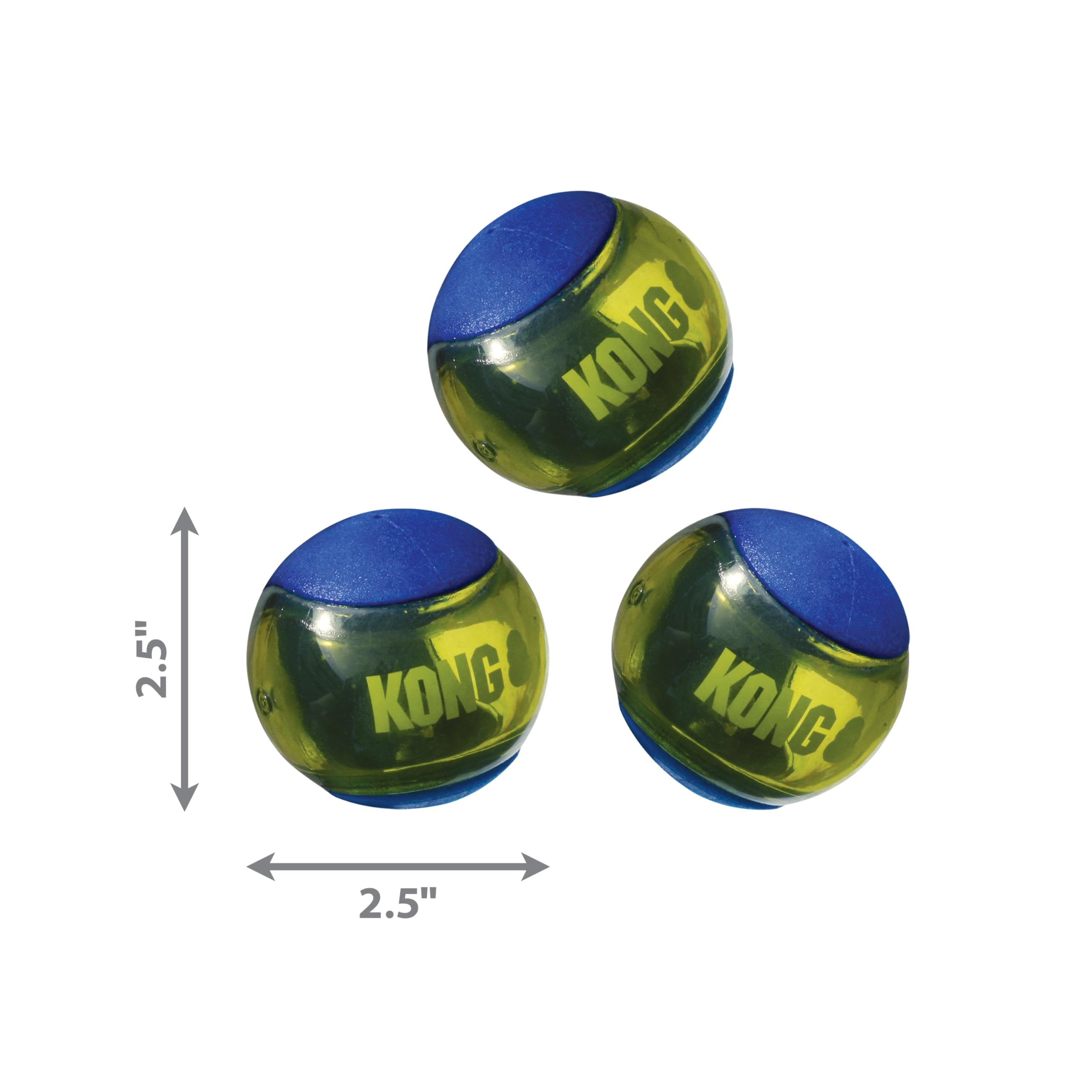 KONG Squeezz Action Ball Dog Toy - Medium Dynamic Rubber, Multicolor, Model PSA21