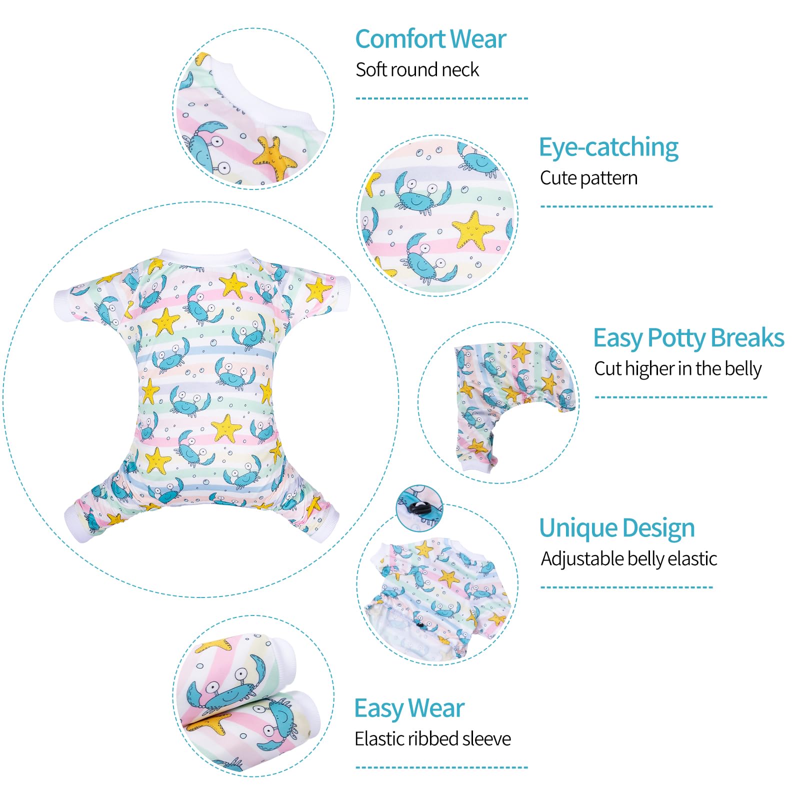 Cutebone Small Dog Pajamas Shirt Stretchy Summer Puppy Pjs Soft Cat Onesies Pet Clothes For Daily Wear Da22L