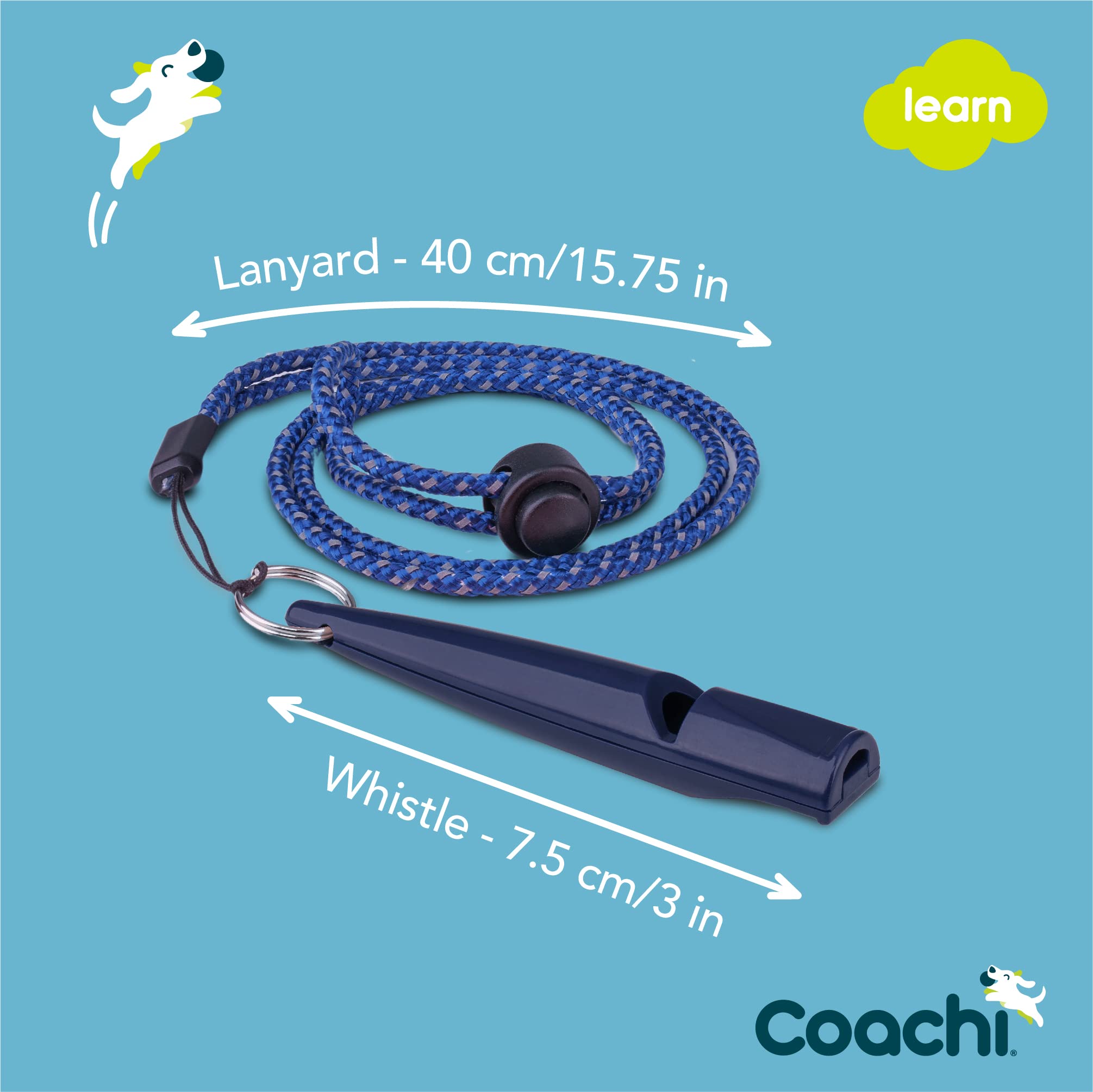 Coachi Training Whistle, Ideal for Obedience and Recall Training, Strong Clear Sound, Lightweight Polymer Material and Compact,