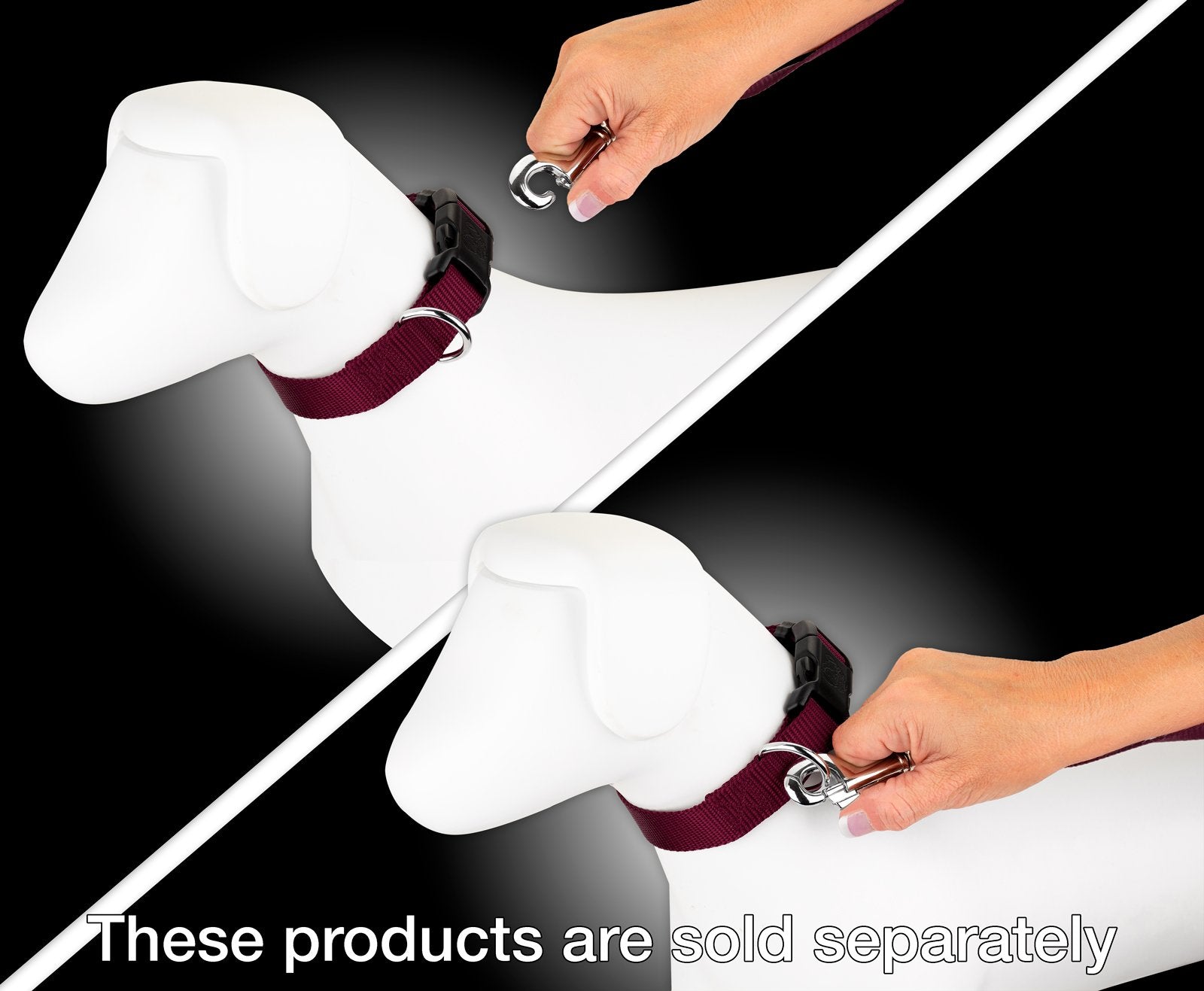 Country Brook Petz 3/4' Narrow Heavy-Duty Nylon Leash For Dogs - Traditional Style Durable Leash With Easy-To-Use Snap - Made In The Usa, Burgundy, 6 Foot