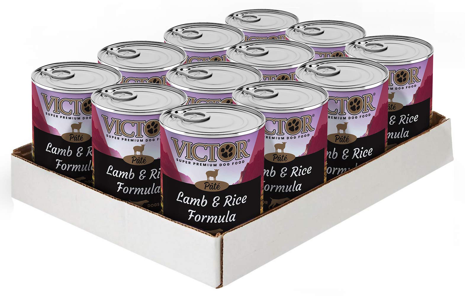 VICTOR Super Premium Dog Food - Lamb and Rice Formula Pt   - Canned Wet Adult Dog and Puppy Food - Ideal Kibble Topper or Standa