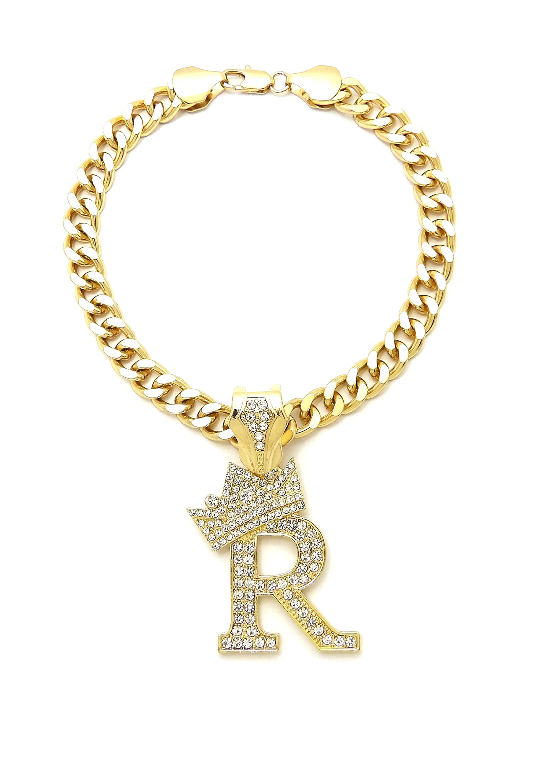 Initial Letter Cuban Chain Dog Chain Pet Chain Pet, Cat, Puppy Necklace (R, 26'')
