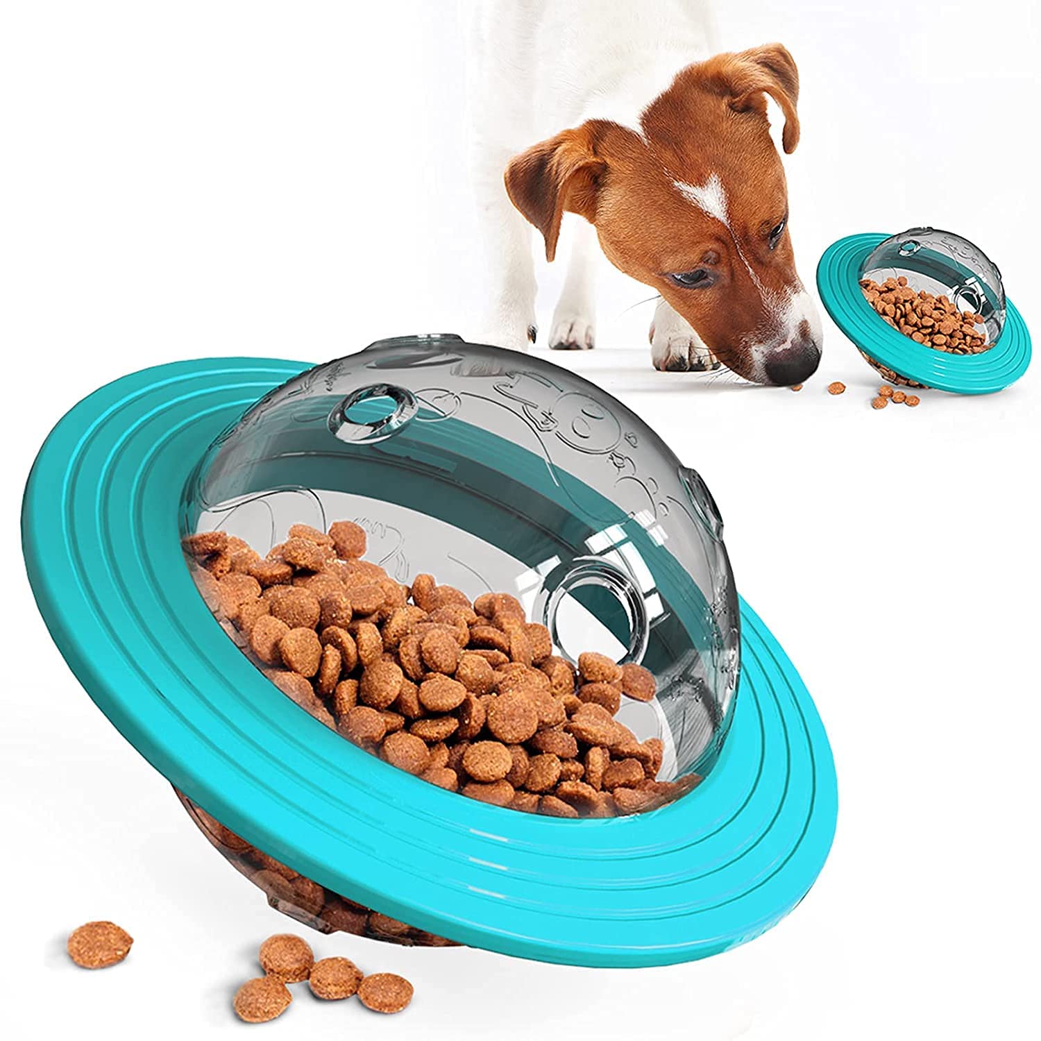 KittuPet Pet Interactive Slow Feeder Puzzle IQ Treat Ball Food Dispensing Chew Toys for Medium to Large Dogs (Multicolor)