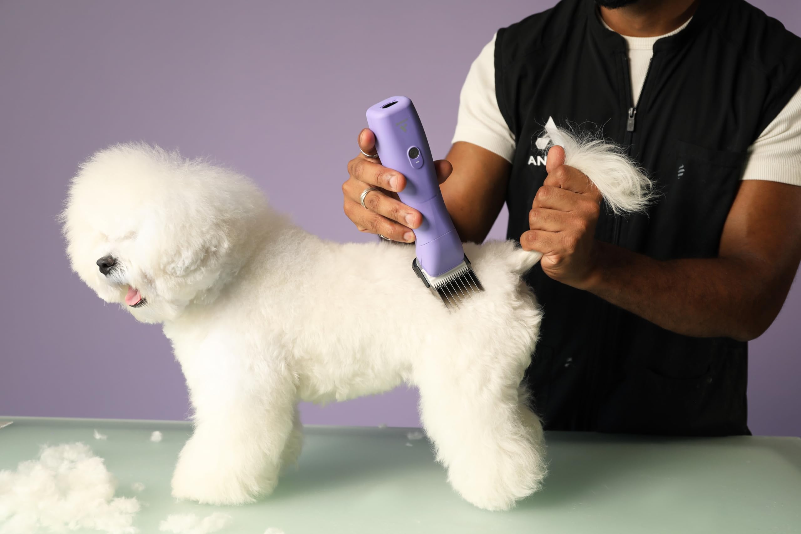 Andis Emerge Cordless Dog Clipper - Detachable Blade, Lithium-Ion, Purple, Model 560489