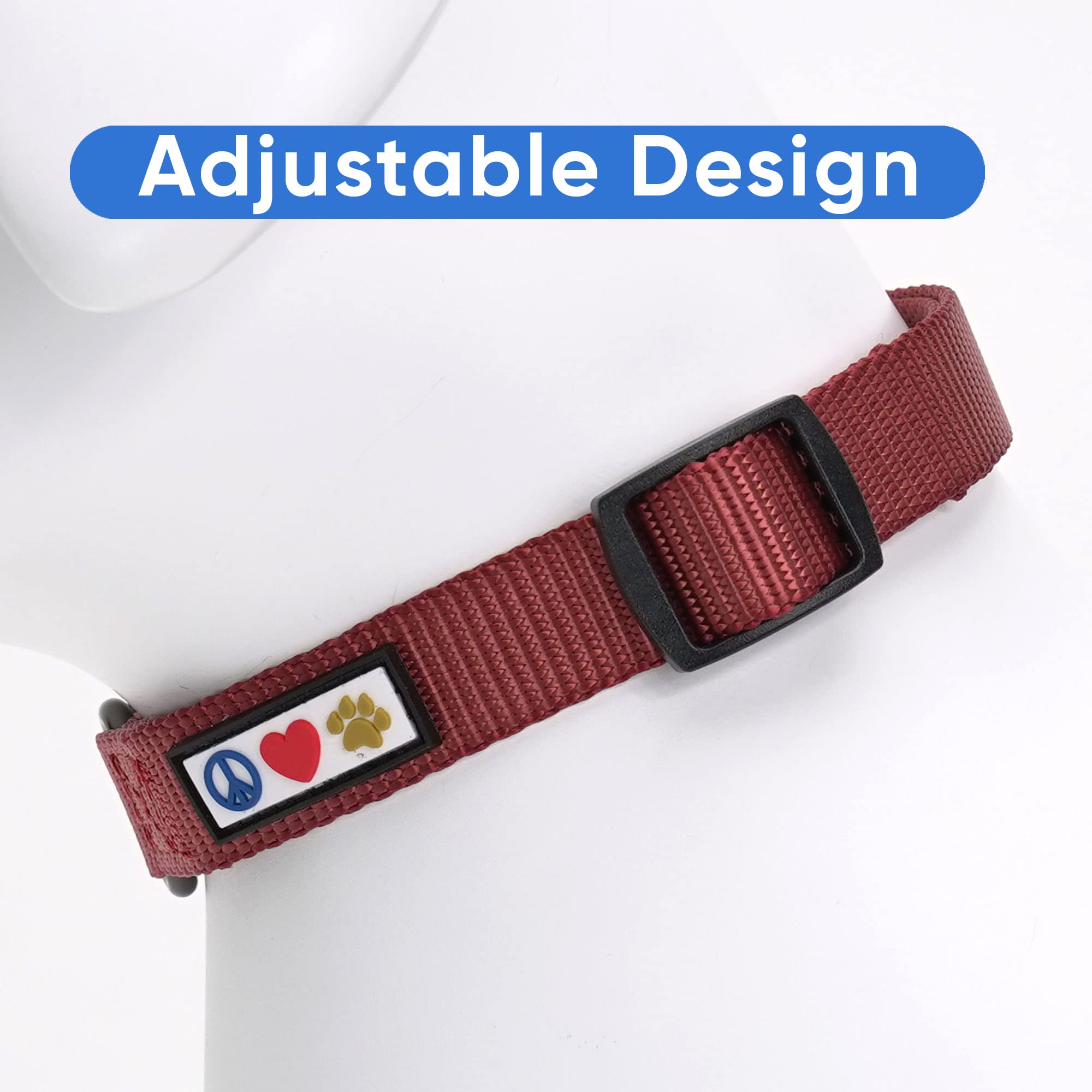 Pawtitas Dog Collar For Small Dogs Training Puppy Collar With Solid - S - Brown Marsala