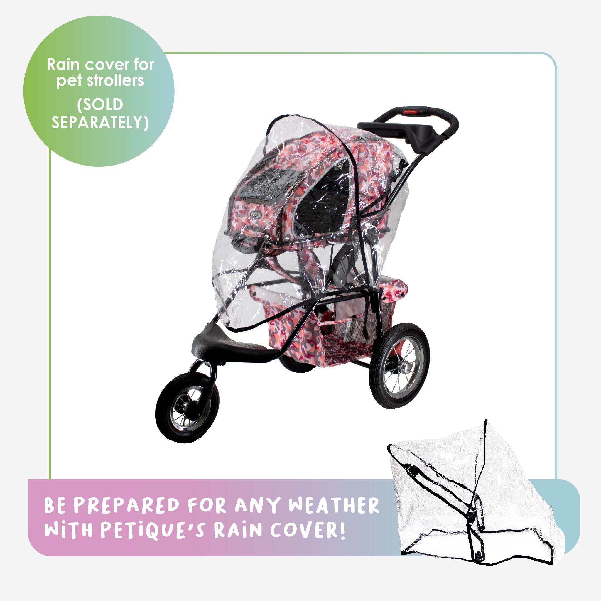 Petique Sunset Strip 5-In-1 Complete Travel System With Pet Carrier And Pet Stroller For Dogs And Cats