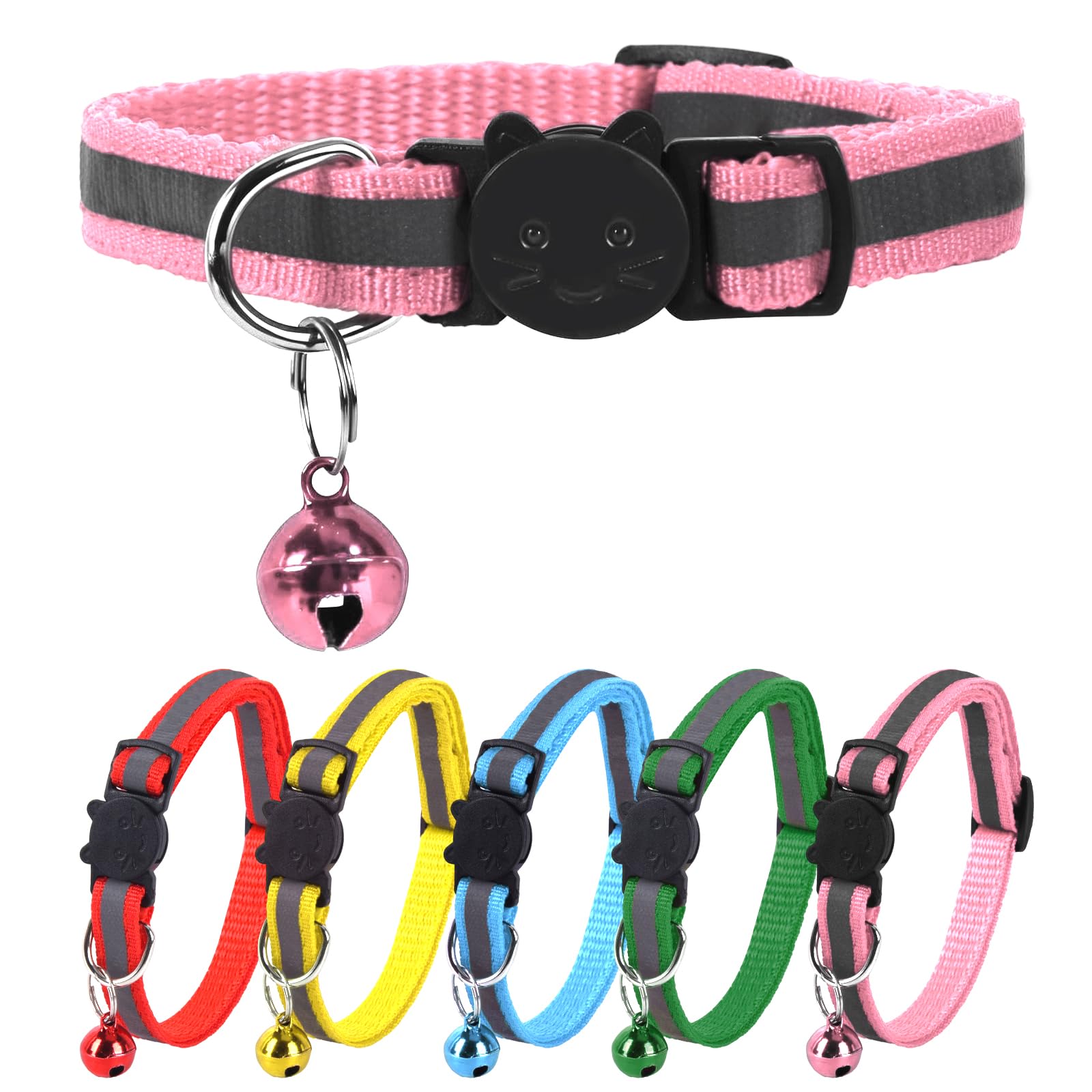 Xxs Dog Collar Teacup Dog Collar, Reflective Collar, Mini Reflective Collar, Teacup Dogs Collar For Small Dogs Cats, Pink, 3/8 I