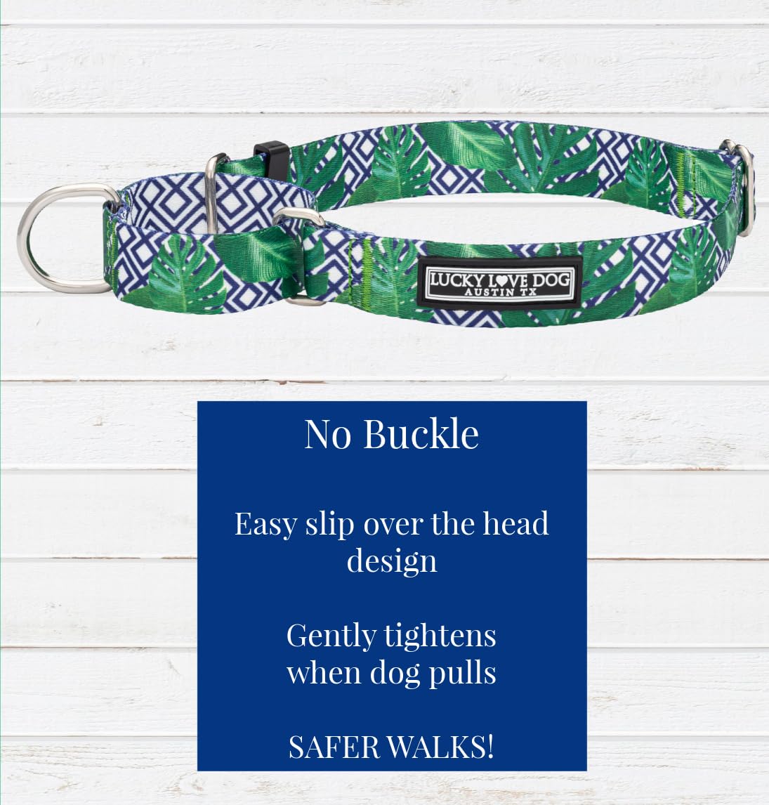 Lucky Love Dog Martingale Collar, Premium No Slip Martingale Collar For Medium Boy Dogs, Great For Whippets, Greyhounds, And Mor