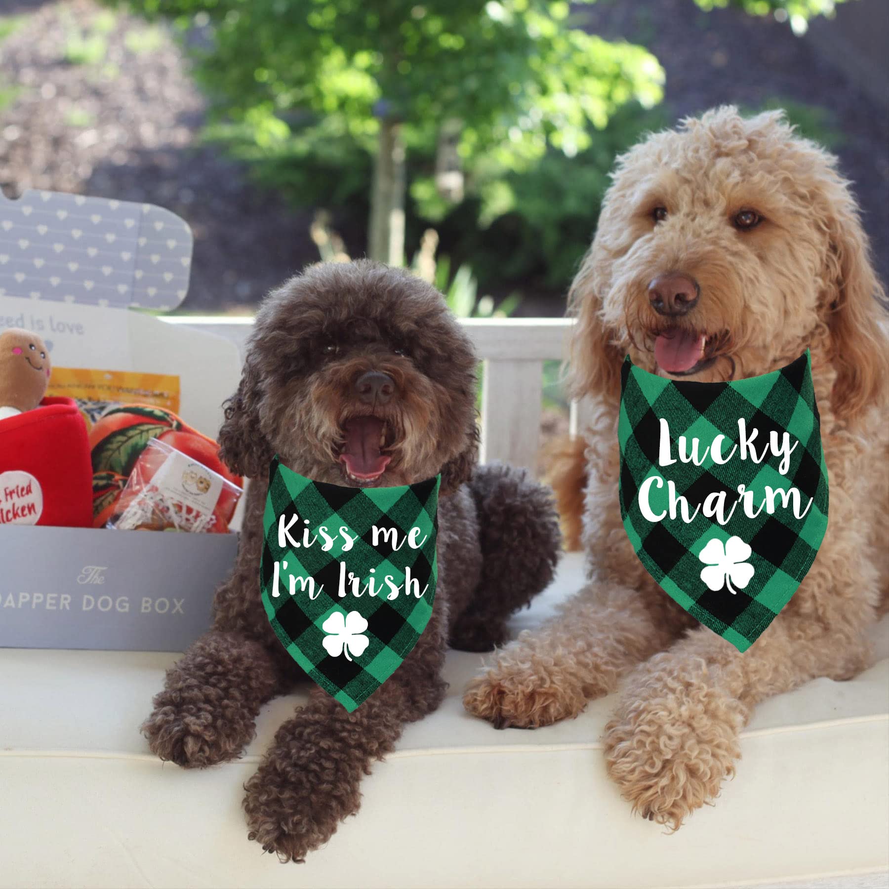 Stmk 2 Pack St. Patrick'S Day Dog Bandanas, Holiday Plaid Dog Puppy Bandana For Dog Puppy St. Patrick'S Day Holiday Party Decorations