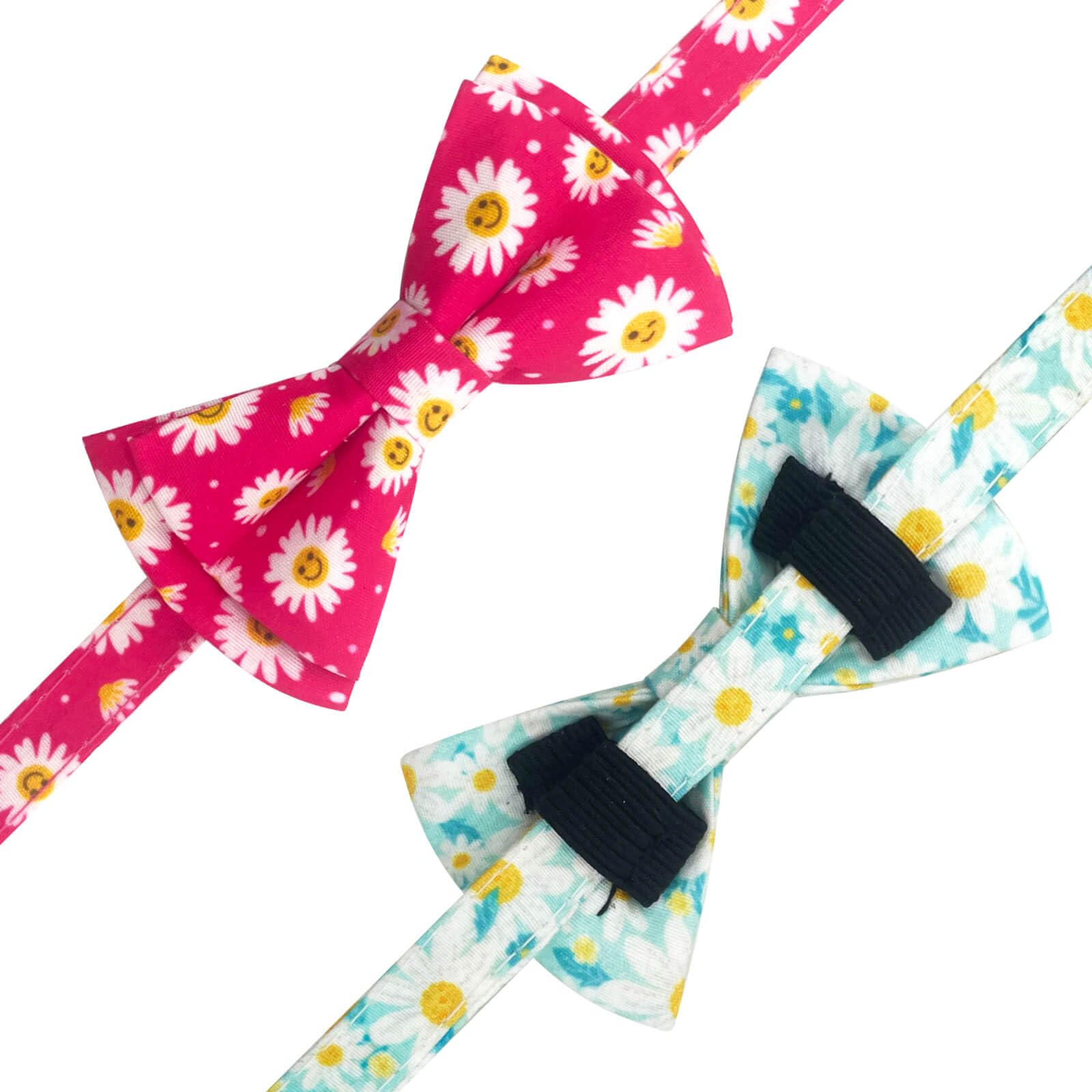 Gelwoo 2 Pack Cotton Cat Collar With Bow Tie And Bell For Male Female Cats,Soft Fancy Breakaway Kitty Kitten Collar With Flower