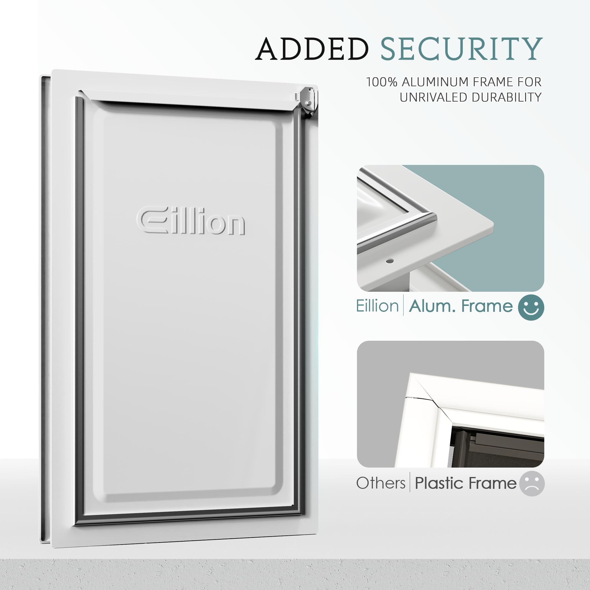 Eillion Extra Large Dog Door for Exterior Door, Up to 220 lbs, Doggy Door with 3 Flaps Opening 13.4 '' x 23.1 '', Aluminum Frame