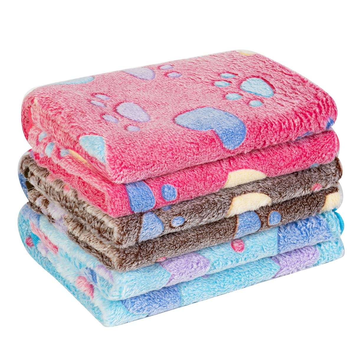 Pet Soft Blankets For Dogs - Fluffy Cats Dogs Blankets For Small Medium & Large Dogs, Cute Print Pet Throw Puppy Blankets Fleece (Heart, 3S)