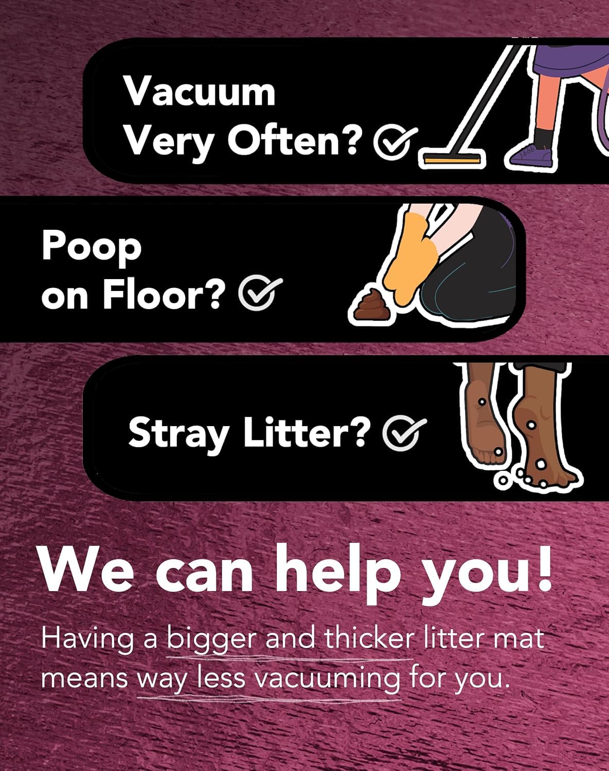 Lukamoo Cute Cat Litter Mat (30X20), Large/L, For Kitty Litter & Cute Cat Litter Box, Cat Accessories For Indoor Cats, Litter Tr