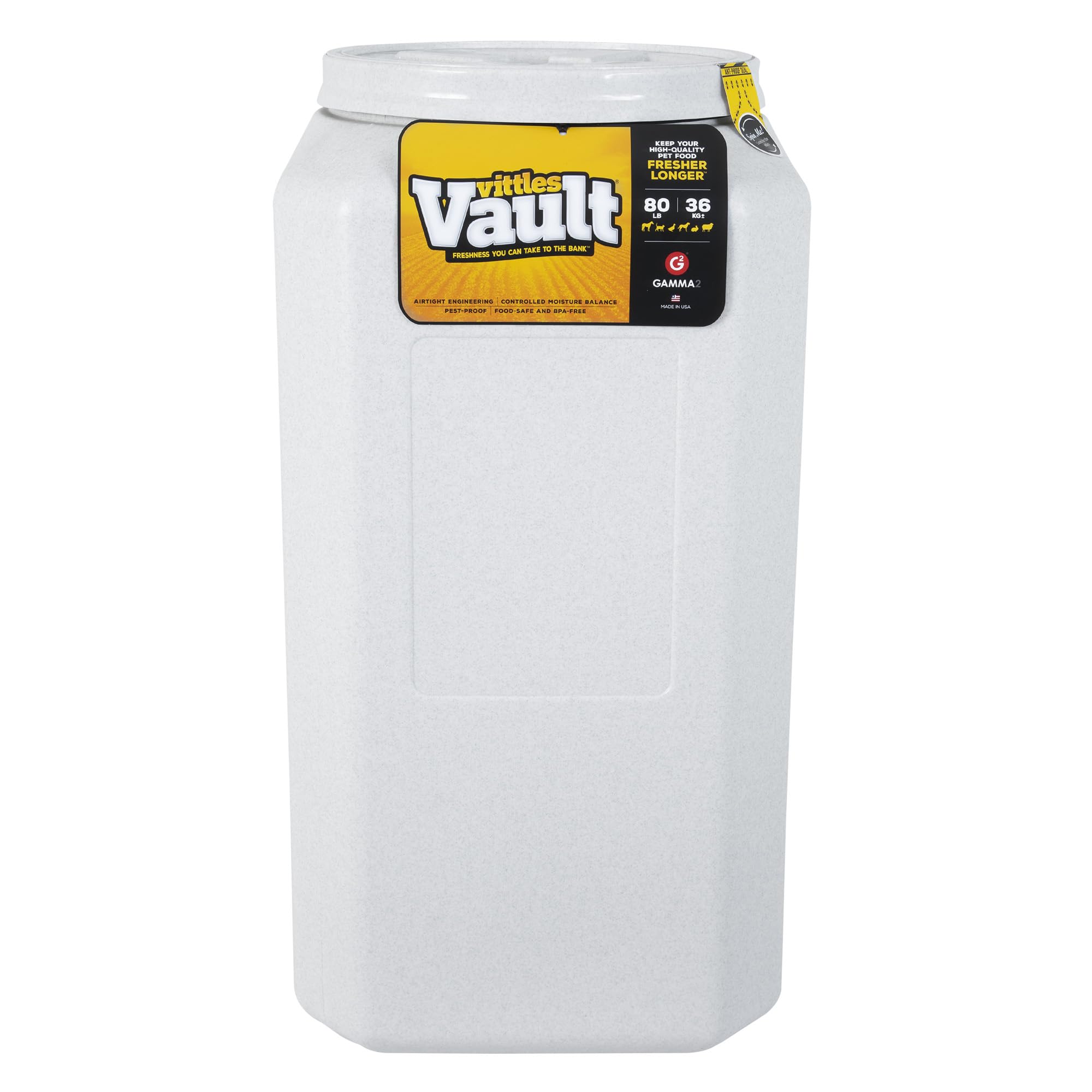 Gamma2 Vittles Vault Airtight Dog Food Storage Container - Fits up to 80 Pounds of Dry Pet Food - Perfect for Large Breeds and L