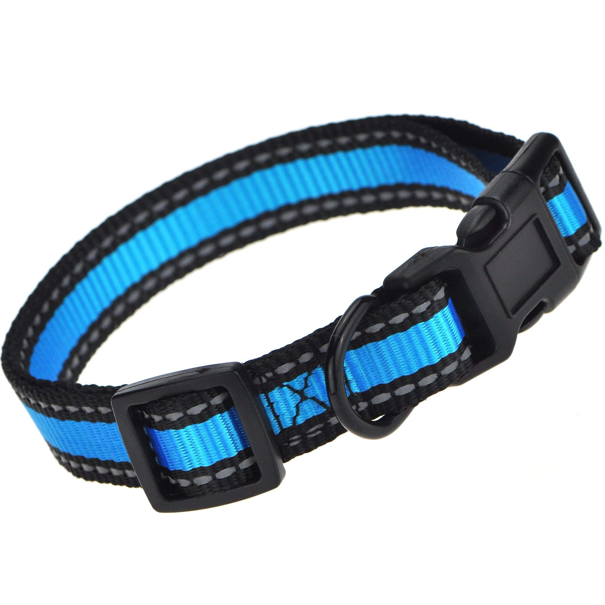 Mile High Life Dog Collar | Nylon Reflective Dog Collars | Light Weight Puppy Collars | Blue Dog Collars For Small Dogs (Blue, Small)