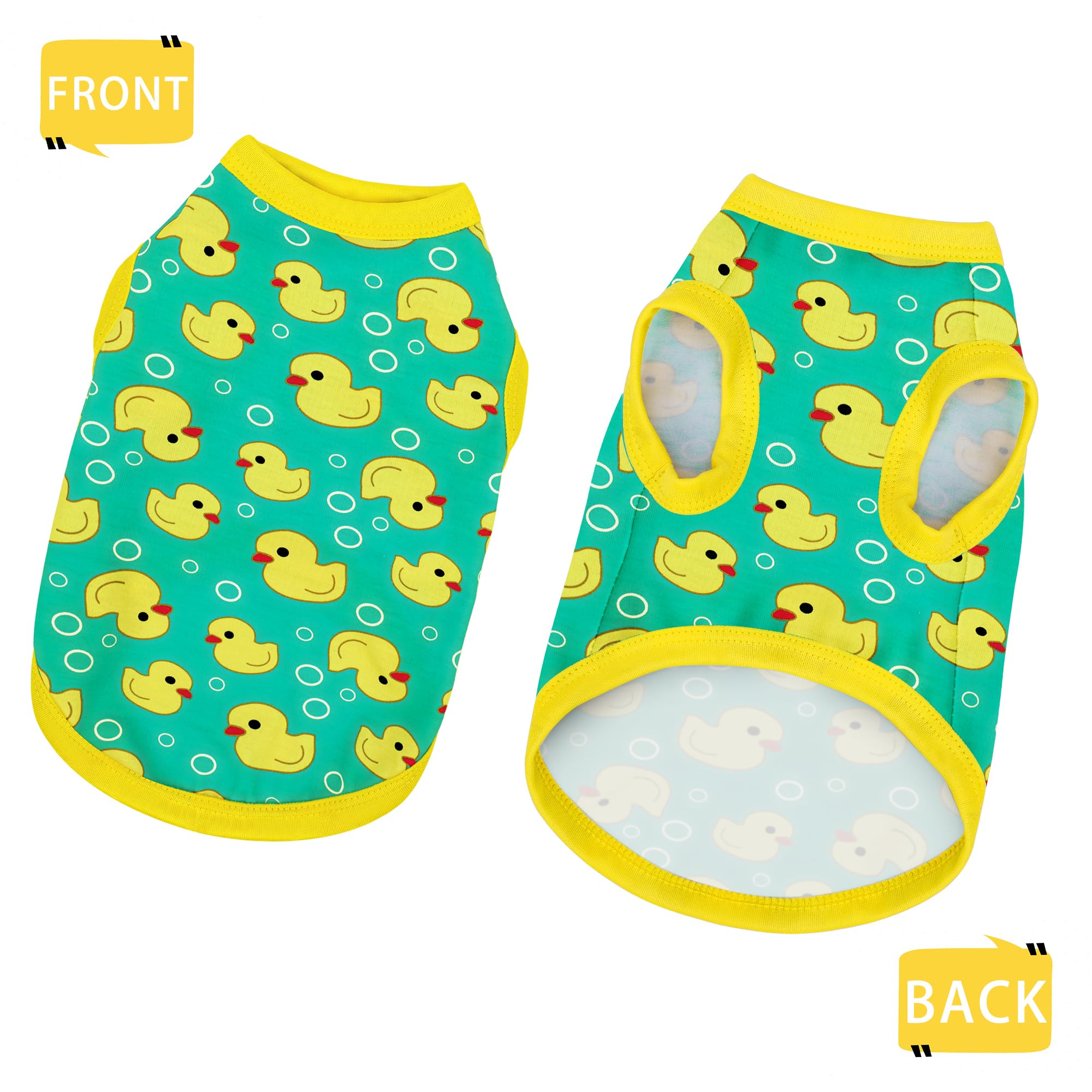 Adorable Yellow Duck Dog Shirt: Lightweight Polyester Cartoon Puppy Vest, Small Medium & Large Dog T-Shirt, Summer Pet Clothes,