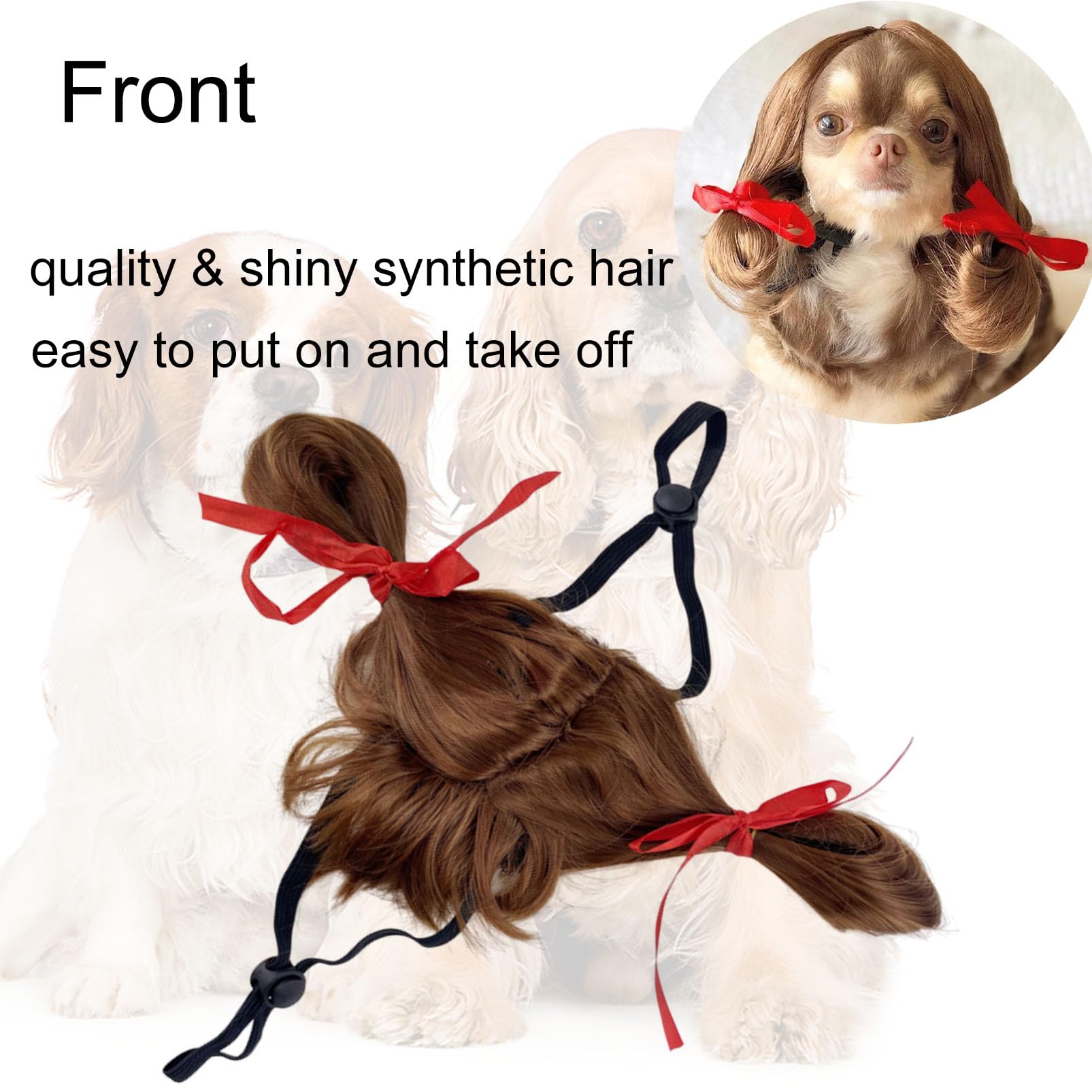 Funny Dog Wig Pet Costumes, Kediciz Cat Costume Synthetic Hairpiece Cosplay Wigs, Headwear For Halloween Christmas Festivals Par