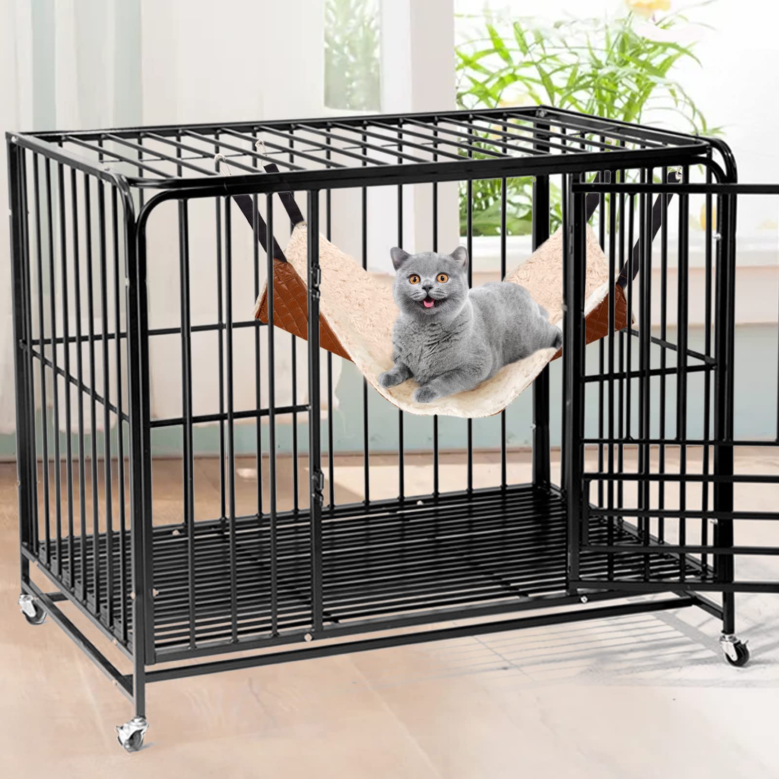 Joyelf Cat Hammock Bed, Medium Reversible Pet Cage Hammock Hanging Soft Pet Bed For Kitten Ferret Puppy Or Small Pet
