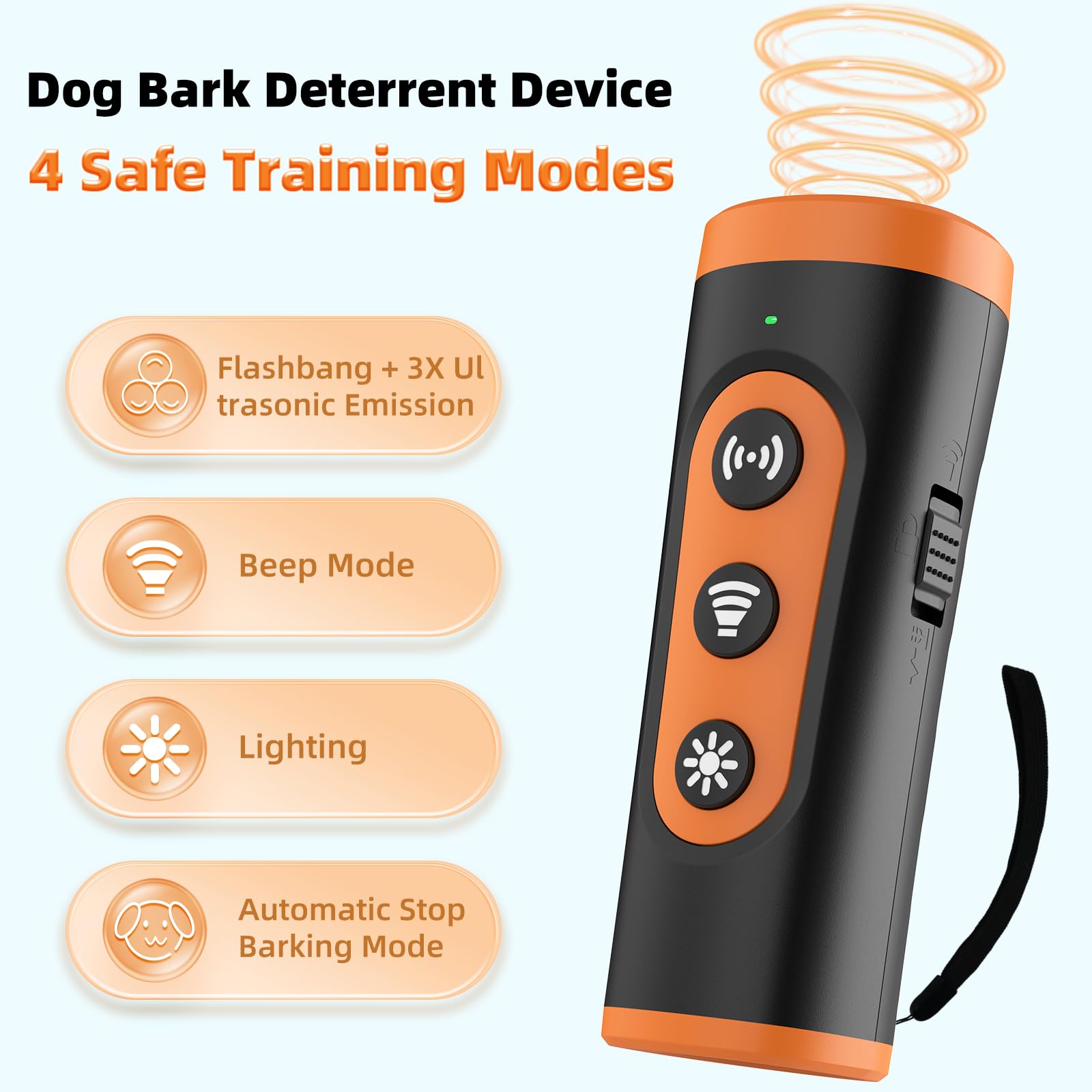 mriya Dog Bark Deterrent Device, Ultrasonic Anti Barking Device Rechargeable Dog Barking Control, Dog Training Stops Bad Behavio
