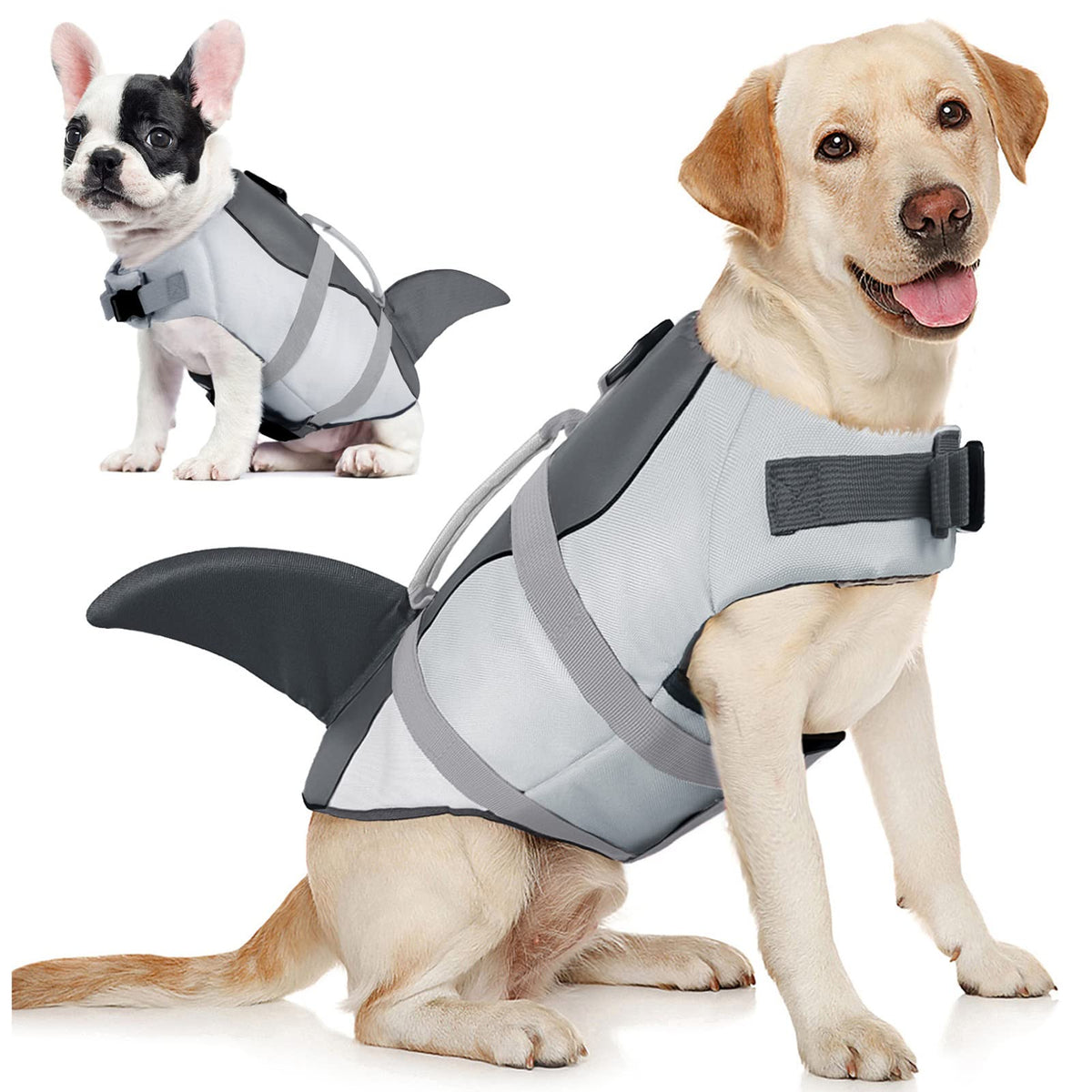 Aofitee Dog Life Jacket, Ripstop Dog Life Vest For Swimming, Shark Dog Safety Vest, Reflective Dog Lifesaver With Superior Buoyancy And Rescue Handle, Dog Float Coat For Small Medium Large Dogs
