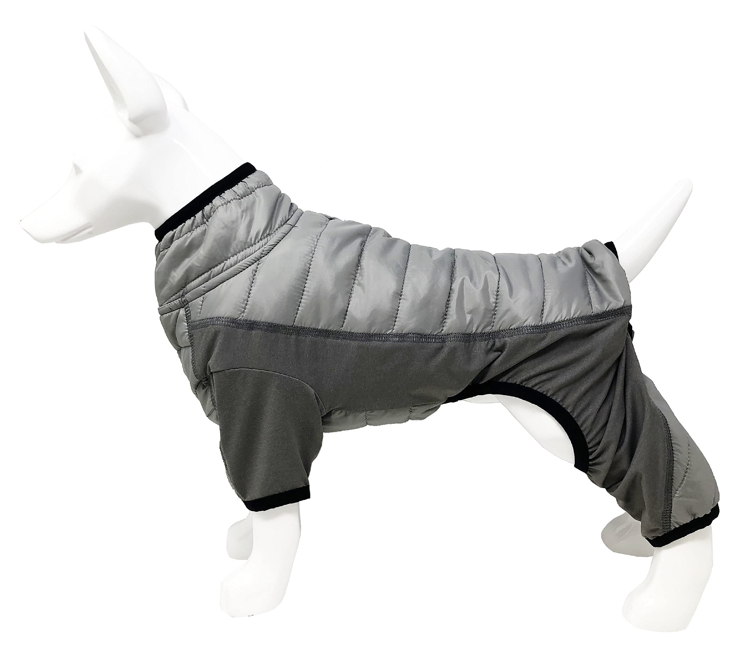 Pet Life Aura-Vent Lightweight 4-Season Stretch And Quick-Dry Full Body Dog Jacket, Xs, Grey