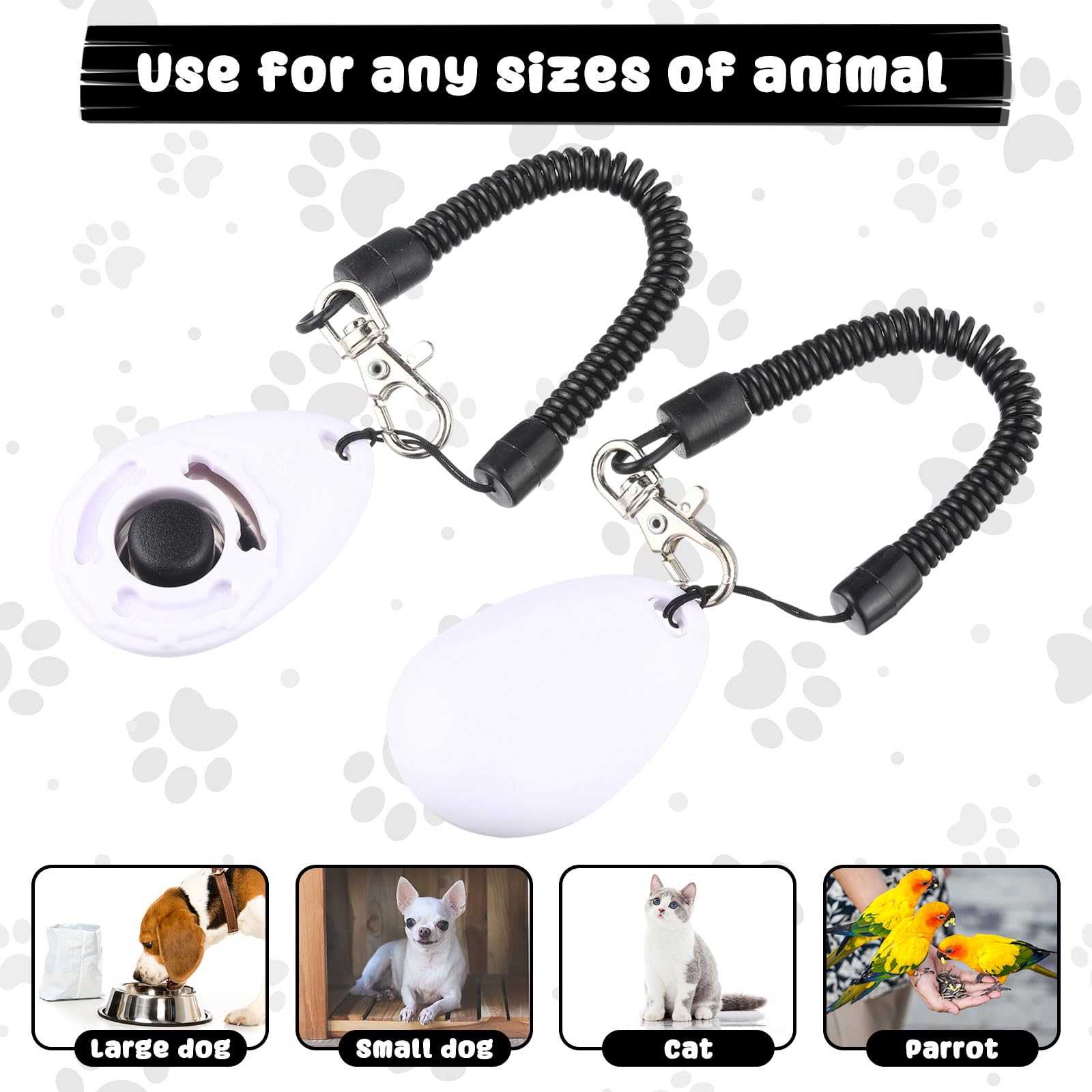 Frienda 18 Pieces Dog Training Clicker, Pet Behavioral Training Clickers With Wrist Strap For Dogs Cats Puppy Birds Horses (Whit