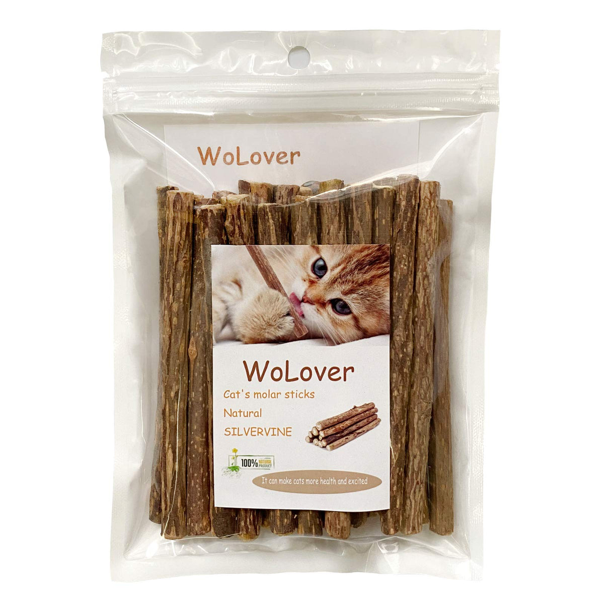 Wolover Silvervine Sticks For Cats, Natural Catnip Sticks Matatabi Chew Sticks Teeth Molar Chew Toys For Cat Kitten Kitty (25 Pc