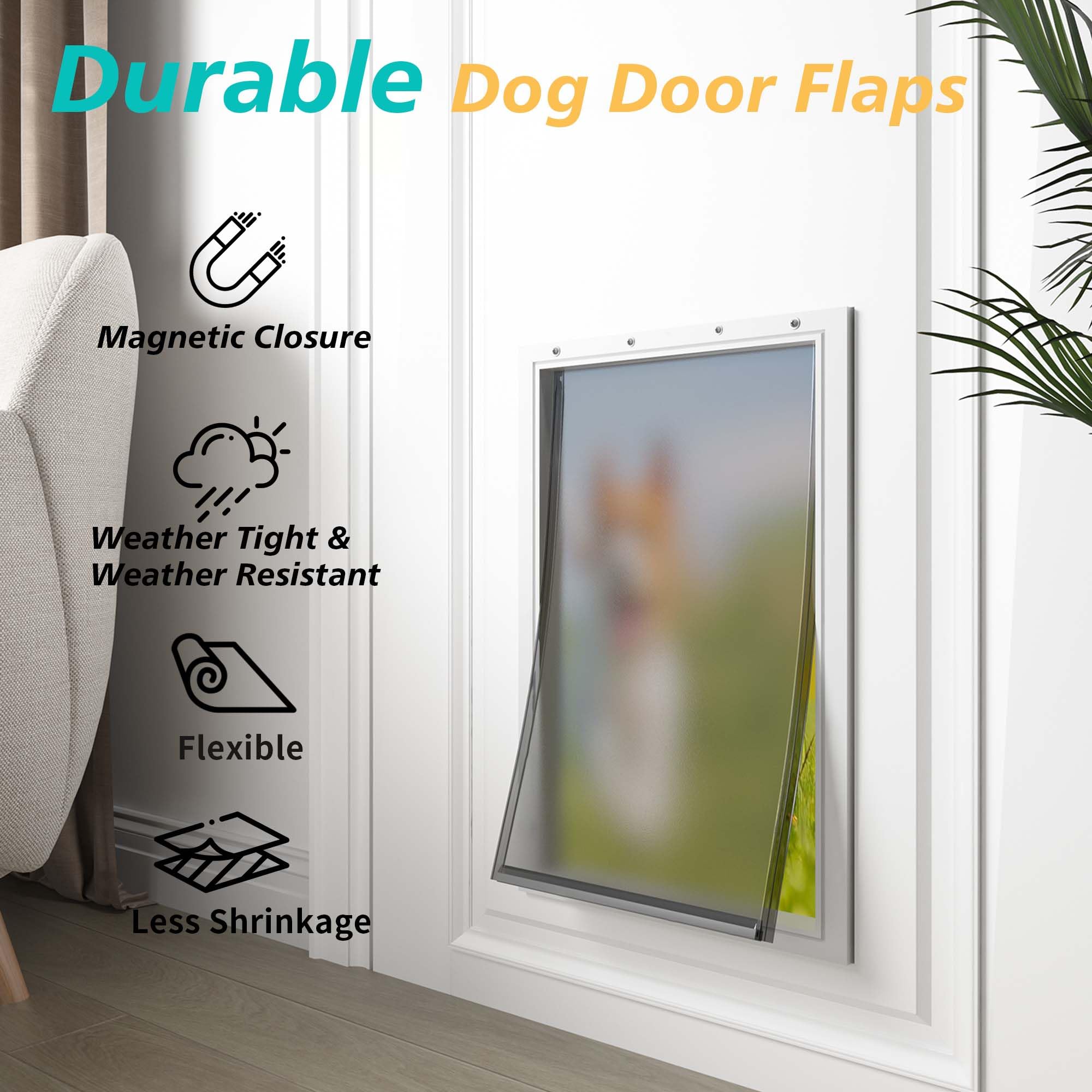 2Pack Medium Dog Door Replacement Flaps With Screws, Compatible With Petsafe Freedom Pac11-11038, Weather-Proof & Warp-Resistant