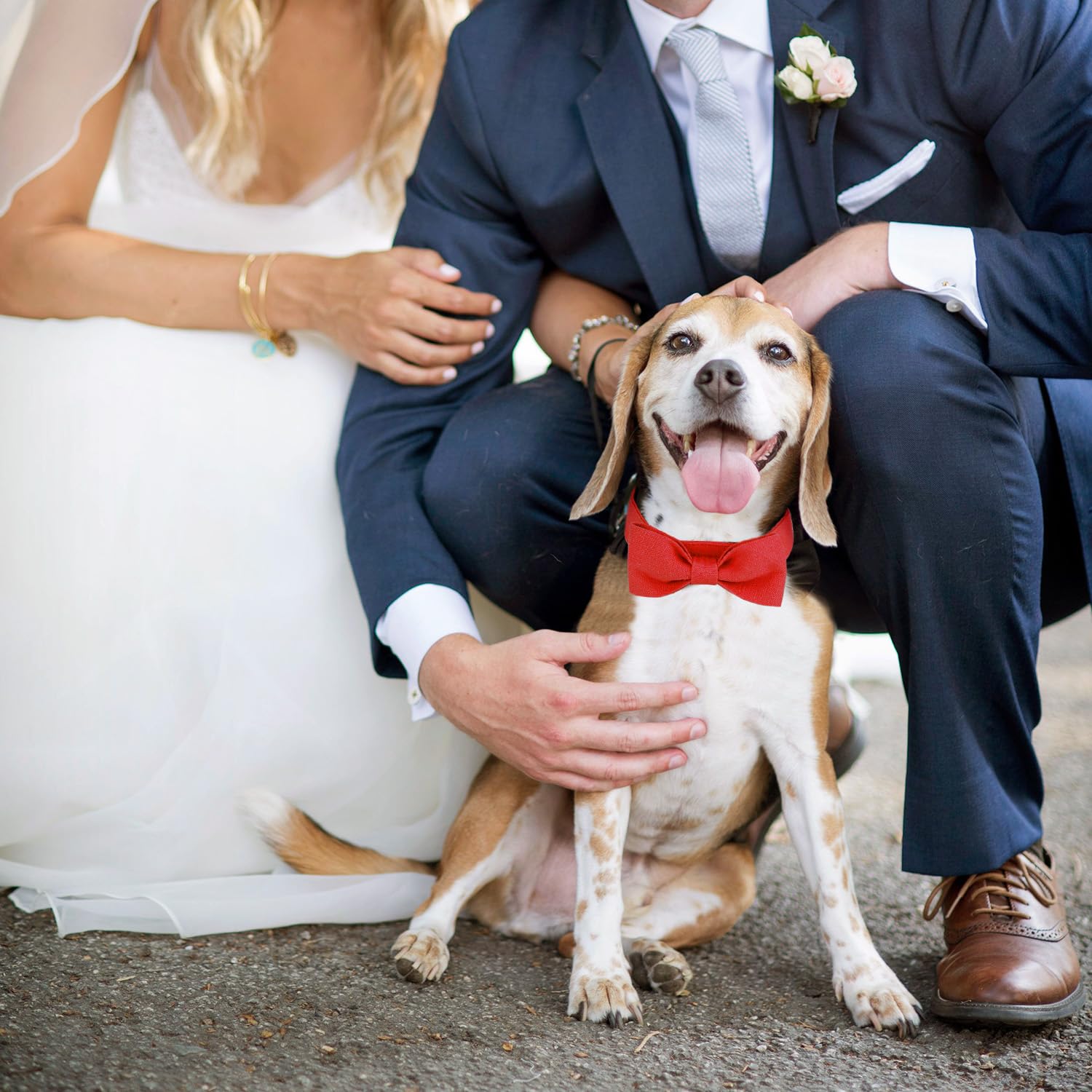 Segarty Dog Bow Ties For Small Medium Dogs, Adjustable Red Bowtie Collar, Durable Cat Neck Tie Tuxedo Comfortable Cotton Girl Pe
