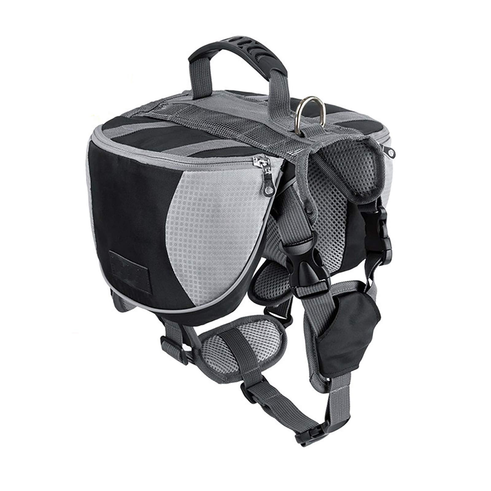 Lifeunion Adjustable Service Dog Supply Backpack Saddle Bag for Camping Hiking Training(Black,Medium)