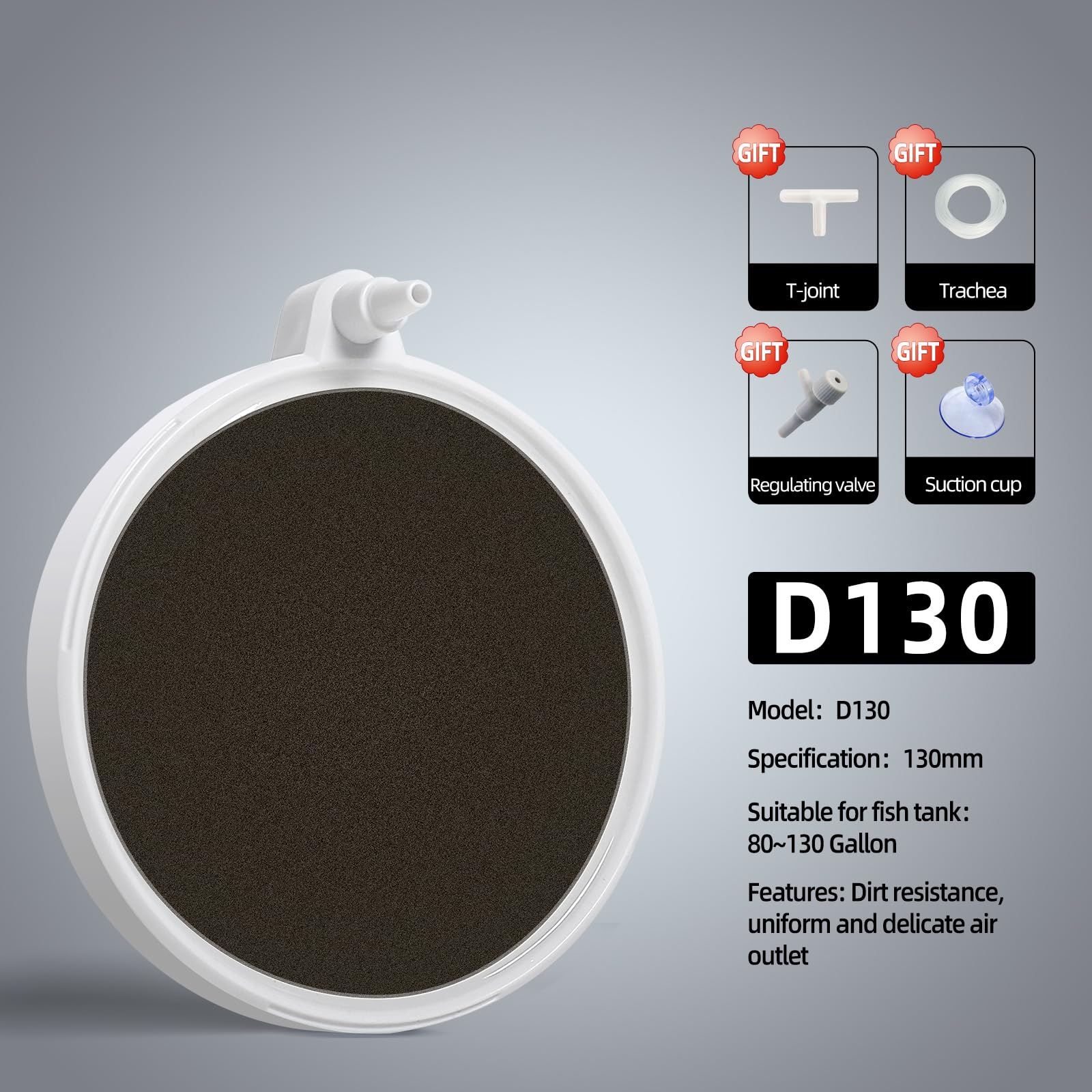 UPETTOOLS Aquarium Air Stones - 5 Inch Fish Tank Bubbler Stone, Ultra-High Dissolved Oxygen Diffuser Nano Airstone Aerator for F