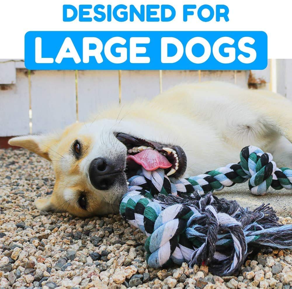 Giant Dog Rope Toys For Extra Large Dogs - 42 Inch, 6 Knot Tough Rope Chew Toys For Large Dogs - Benefits Non-Profit Animal Resc