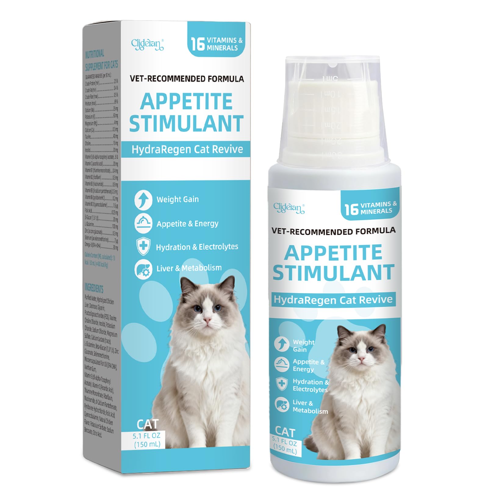 Recovery & Energy Support for Cats | Cat Appetite Stimulant & Hydration Supplement, Cat Electrolytes and Weight Gainer for Sick,