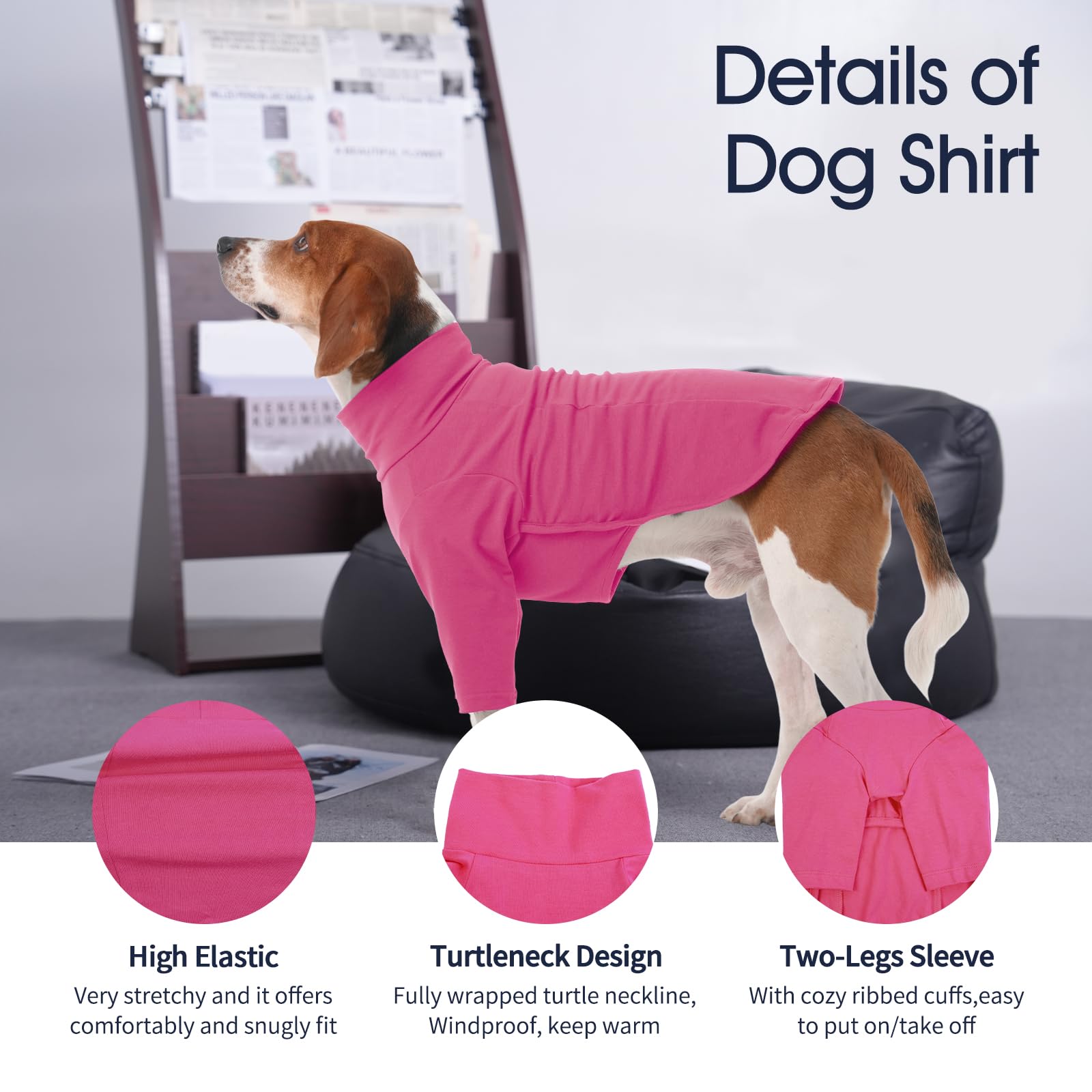 Iecoii Dog Shirts For Large Dogs,Soft Dog T-Shirt For Spring Fall,Pullover Shirts For Dogs Girl Boy,Large Dog Pullover Shirt Ful