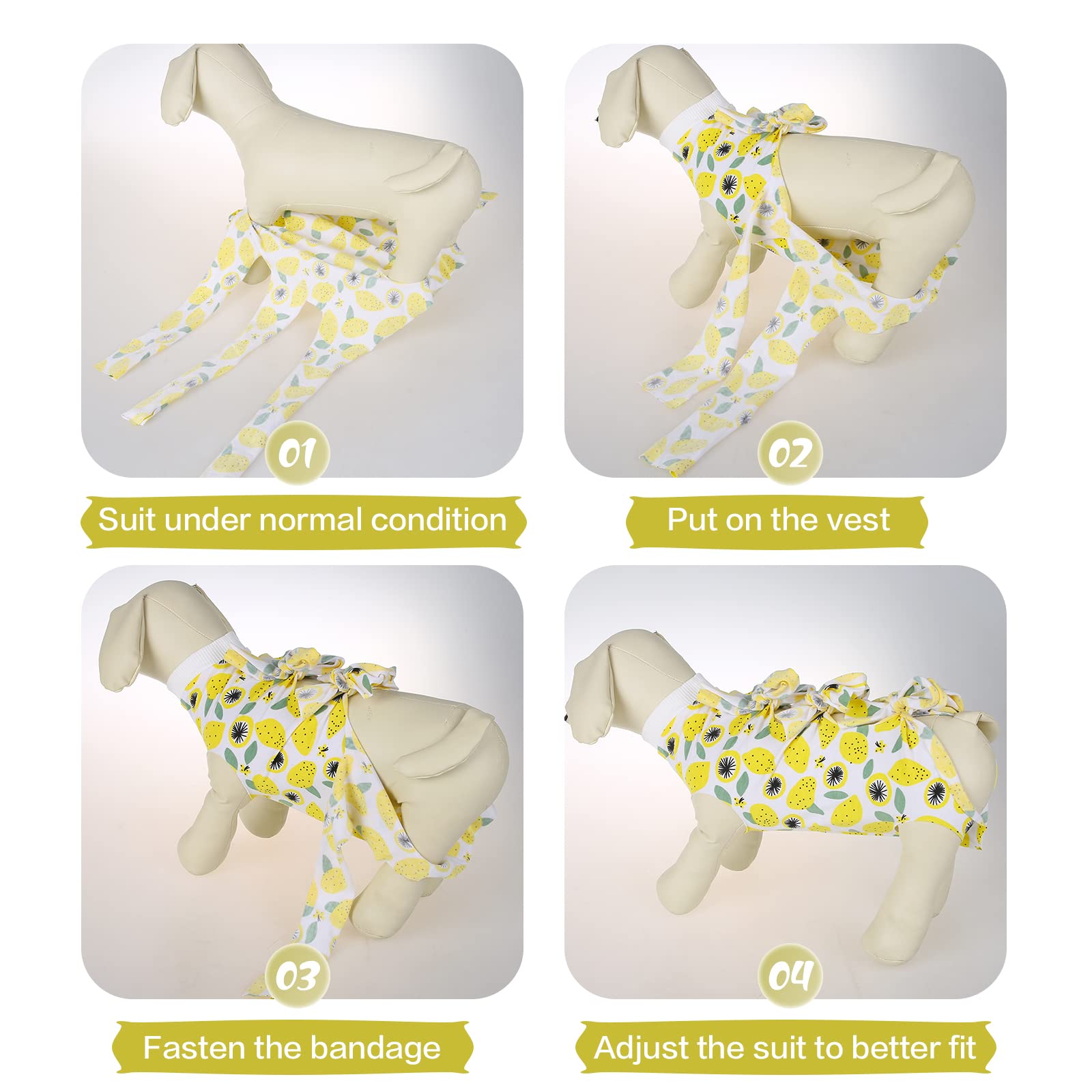 Pumyporeity Cat Recovery Suit After Surgery, Cat Onesie For Cats After Surgery, Cat Surgical Recovery Suit Female, Kitten Recovery Suit For Neutered/Abdominal Wound/Skin Damage/Weaning, Xs, Yellow