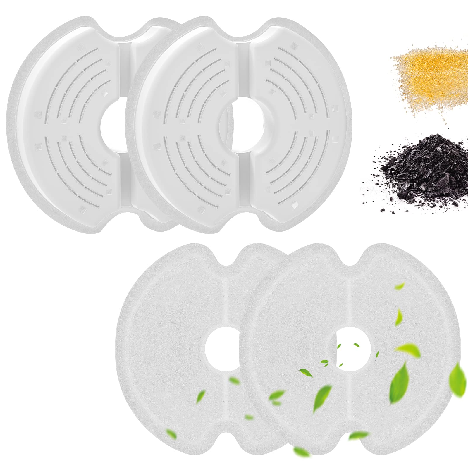 Cat Water Fountain Filters For 84Oz/2.5L Stainless Steel Pet Fountain And 67Oz/2.0L Plastic Cat Drinking Fountain, 4 Pack Pet Replacement Filters Set