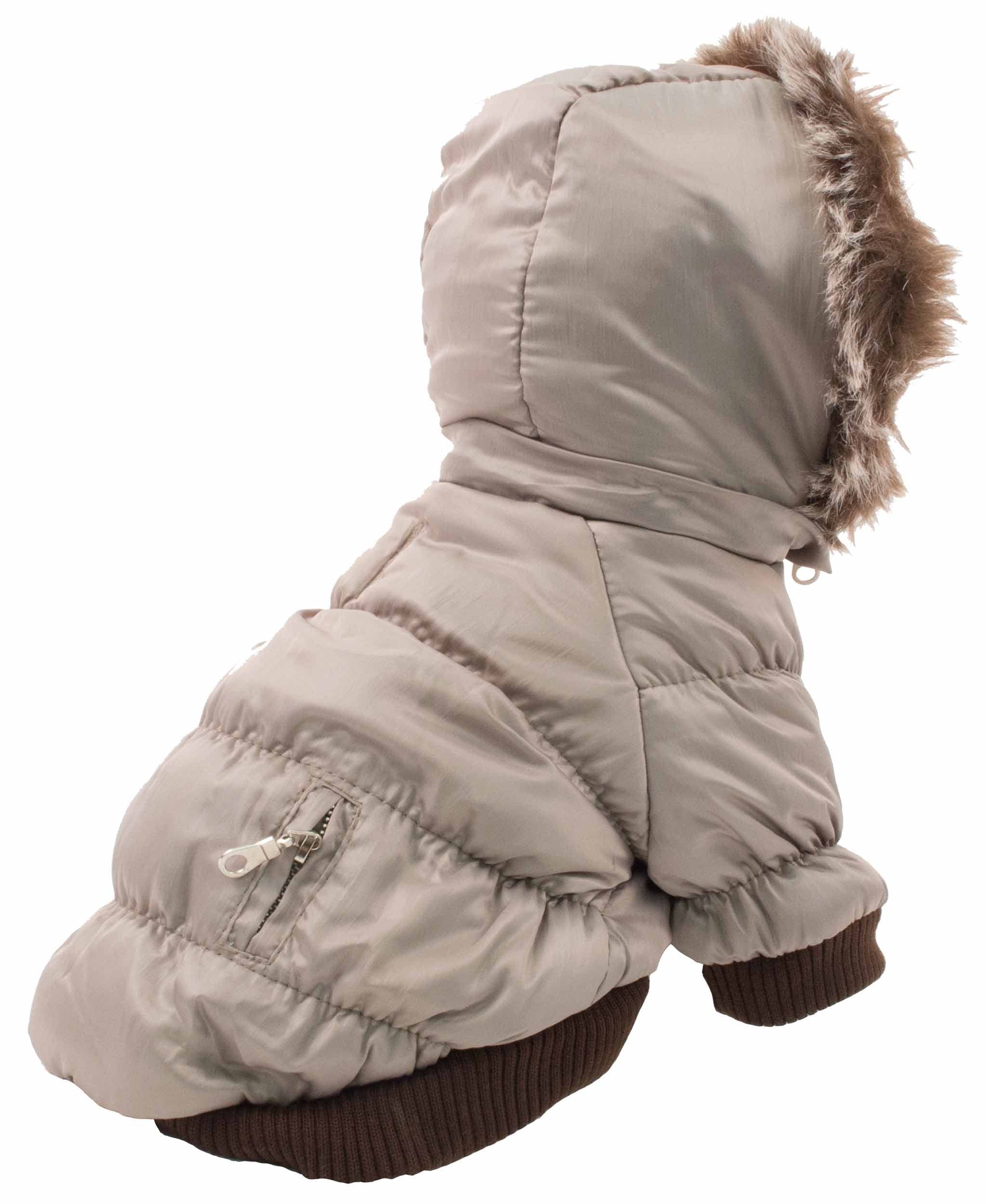 PET LIFE Classic Metallic Fashion Pet Dog Coat Jacket Parka w/ 3M Insulation and Removable Hood, X-Small, Metallic Grey