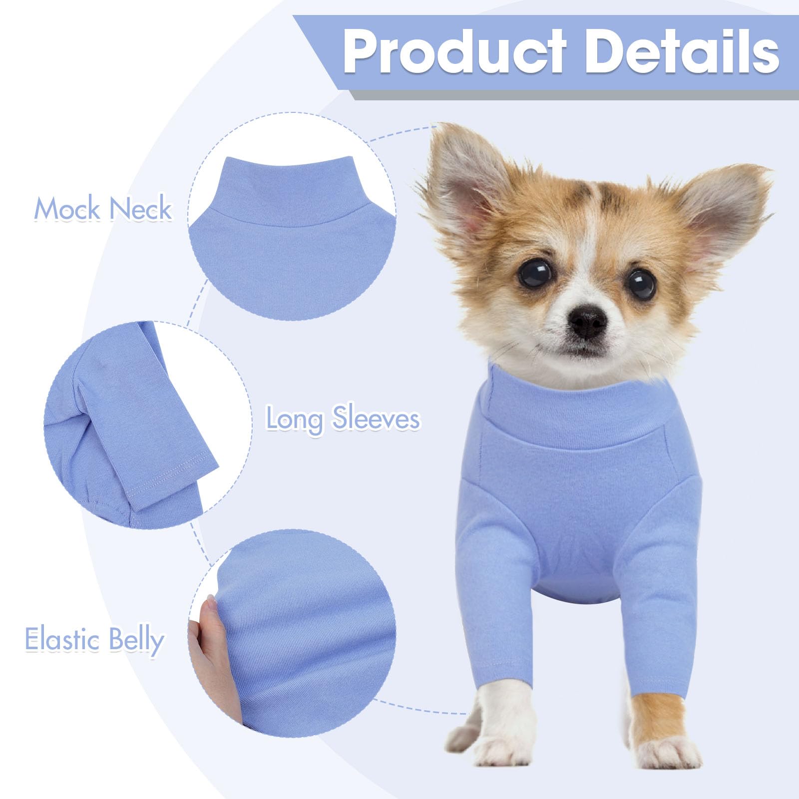 2 Pack Xl Letsqk Pullover Dog Tee For Small Breeds, Stretchy Dog T-Shirt Perfect For Spring, Preventing Pet From Losing Heat Aft