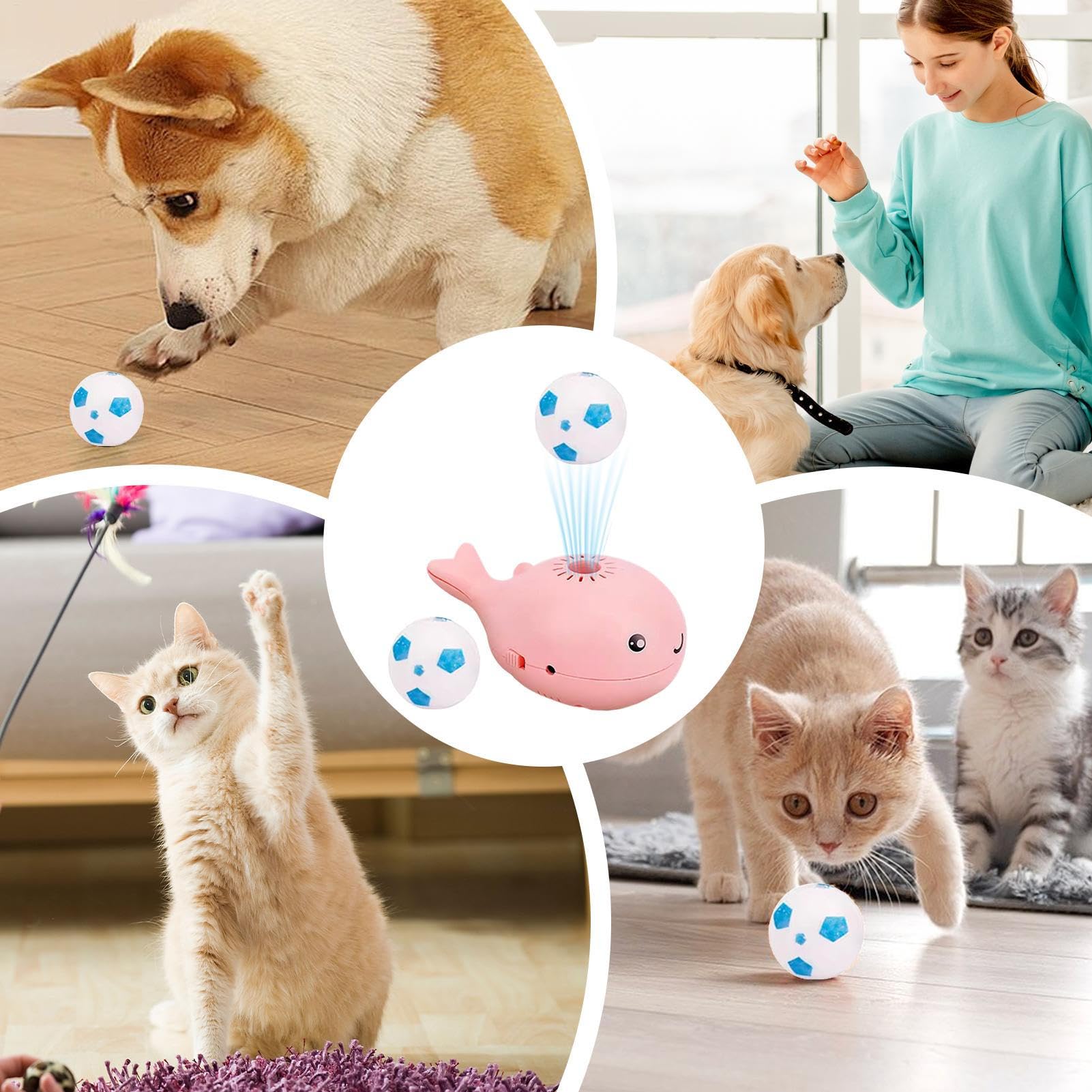 Whale Floating | Interactive Electric Cat Toy for Indoor Cats, Floating Water with Feathers, Fun Puzzle to Keep Cats Entertained