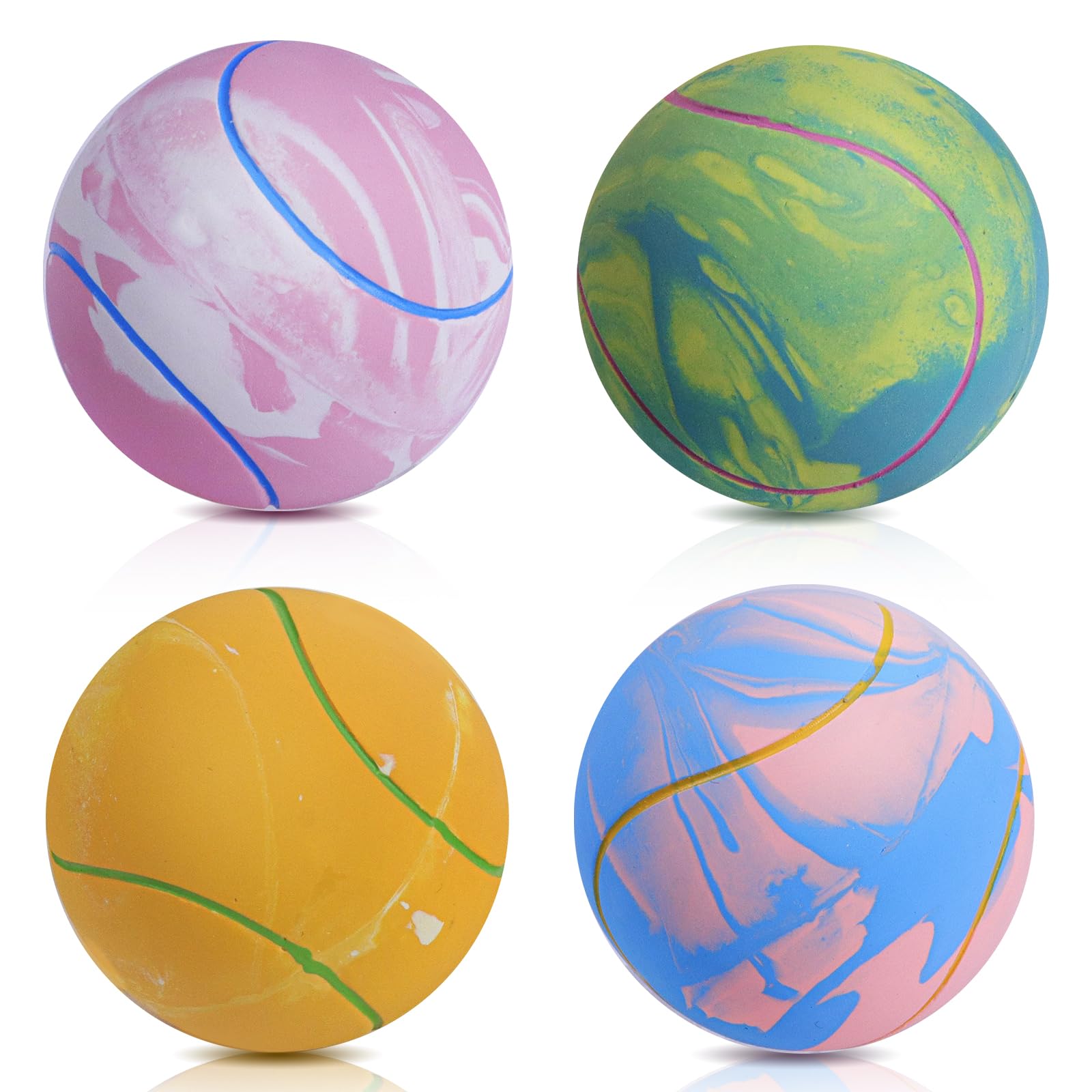 Schitec Dog Squeaky Toy Balls, Puppy Tennis Balls For Fetch Play, Interactive Latex Squeak Pet Toy For Puppies Mini Breed Small 