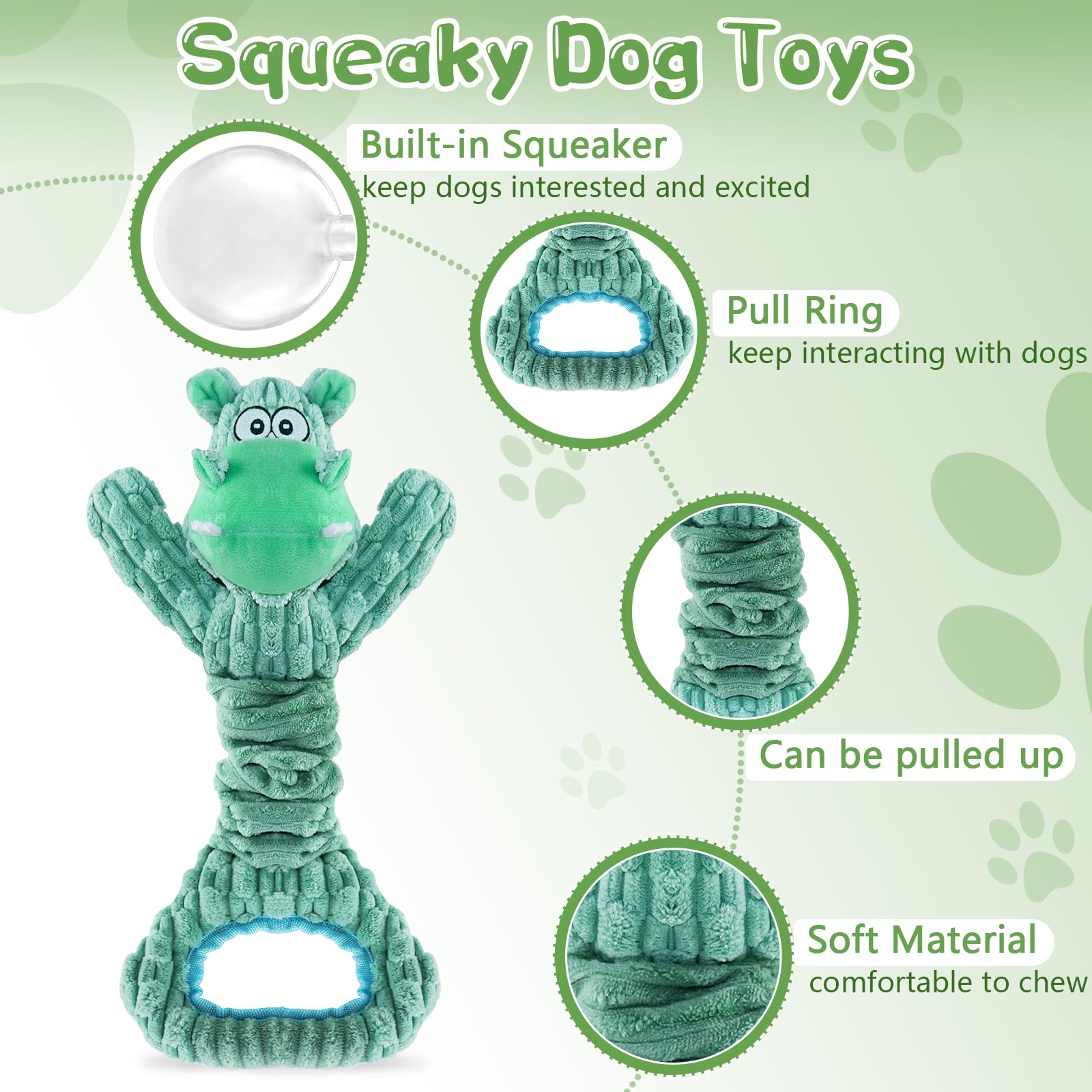 Fuufome Dog Toy For Aggressive Chewers:Large Plush Dog Toys With Squeaker To Keep Them Busy