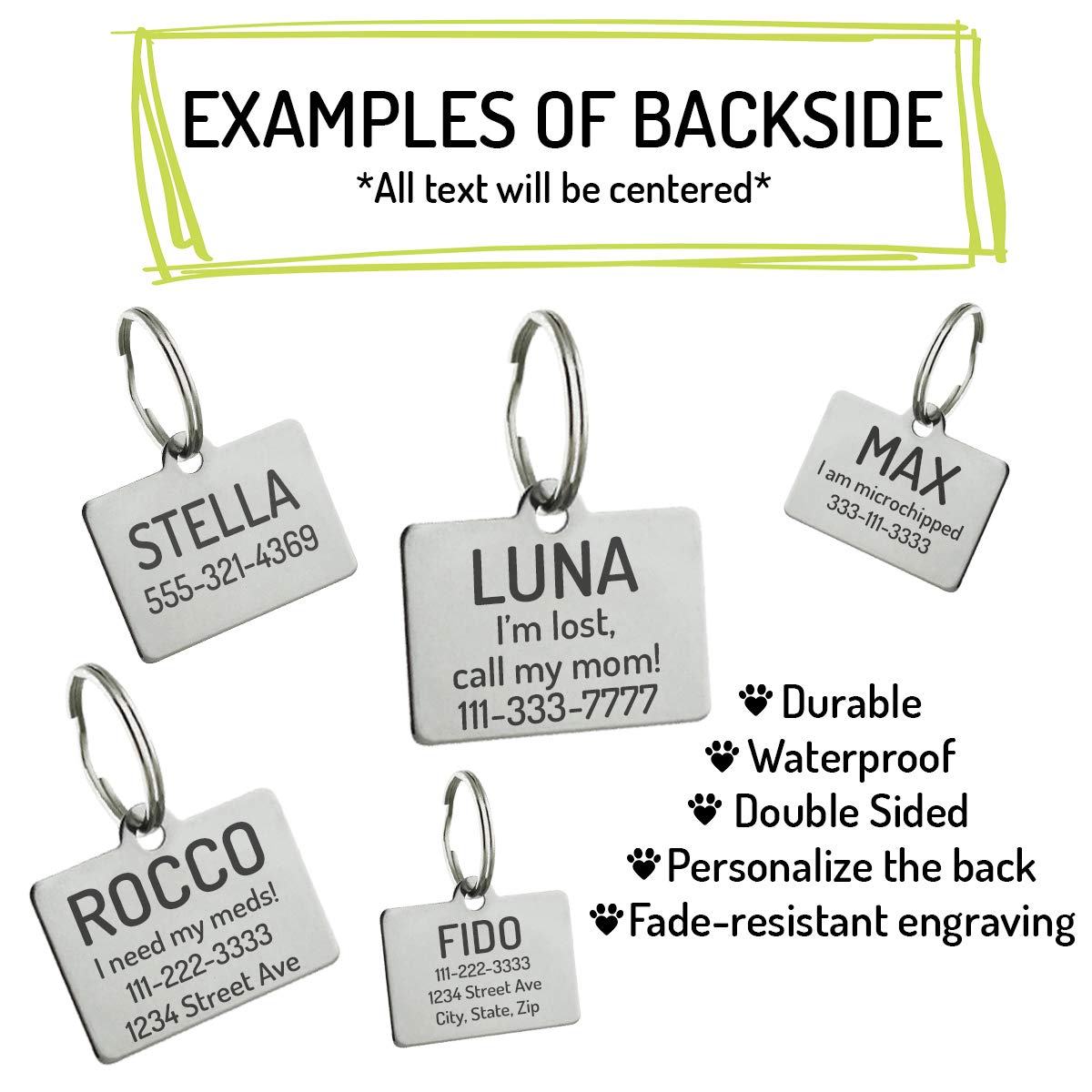 What Do You Want? Personalized Pet Id Tag - 32Mm X 22Mm Double Sided Laser Engraved For Dog Or Cat