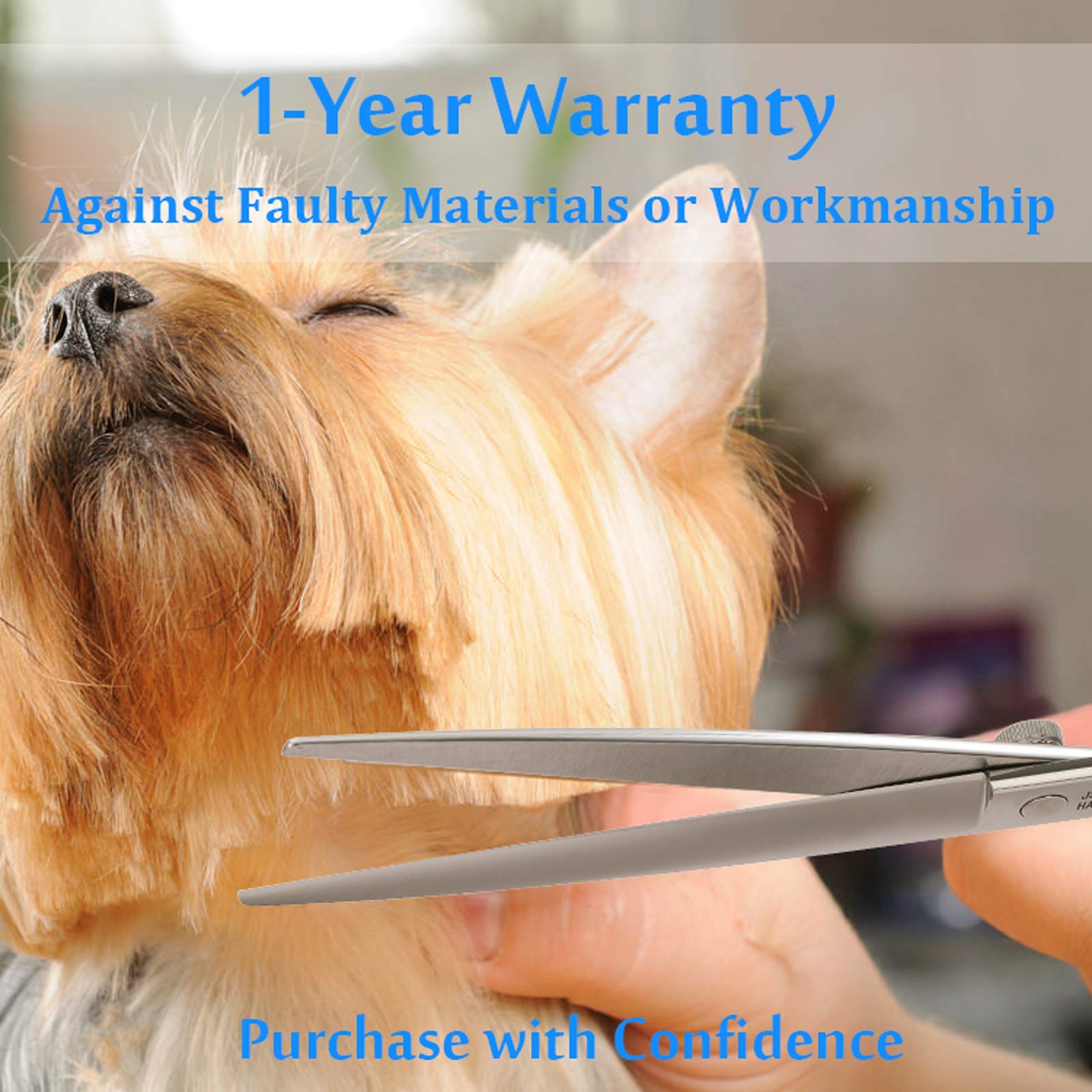 8' Straight Dog Grooming Scissors Long Pets Grooming Shears Premium Cats Trimming Kit With Offset Handle And A Jewelled Screw Sharp Comfortable Durable Light-Weight