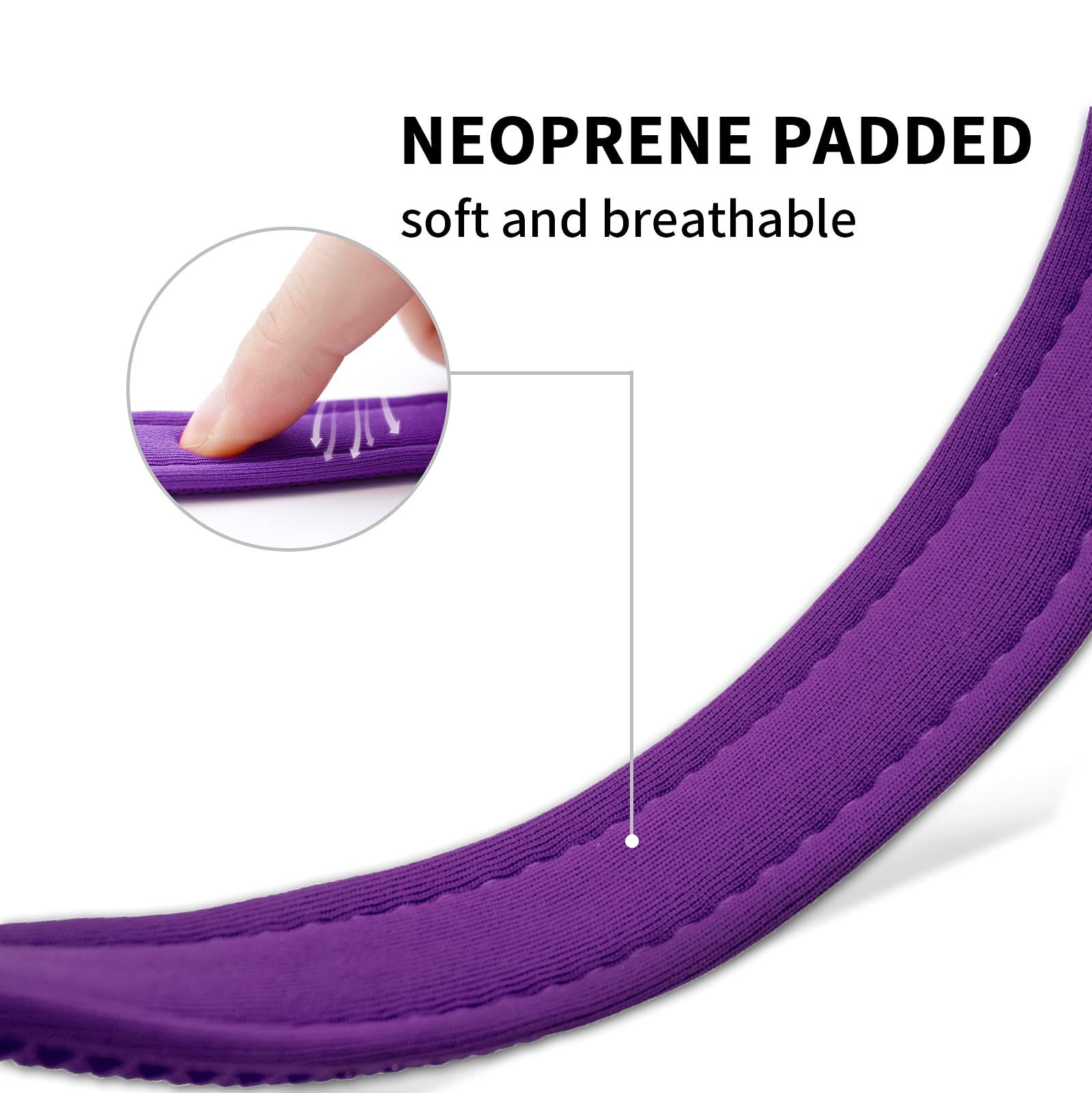 Rebnihc Reflective Dog Collar With Soft Neoprene Padded, Adjustable Nylon Dog Collar For Medium Dogs, Purple, M(3/4'' Wide, Neck 14''-21'')