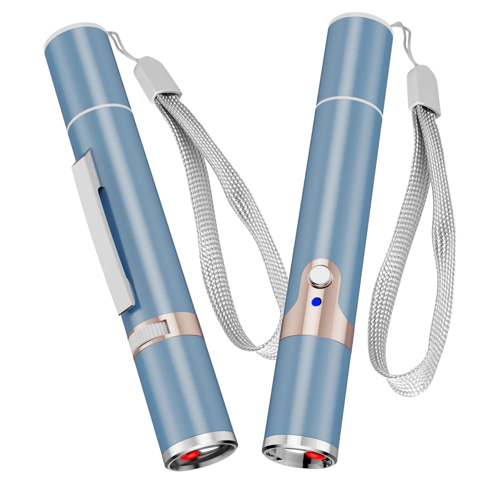 Lzonunl 2 Pieces Cat Toy, Usb Rechargeable, Long Range 5 Modes, Interactive Kitten Dog Cat Mouse Toy For Indoor (Sky Blue