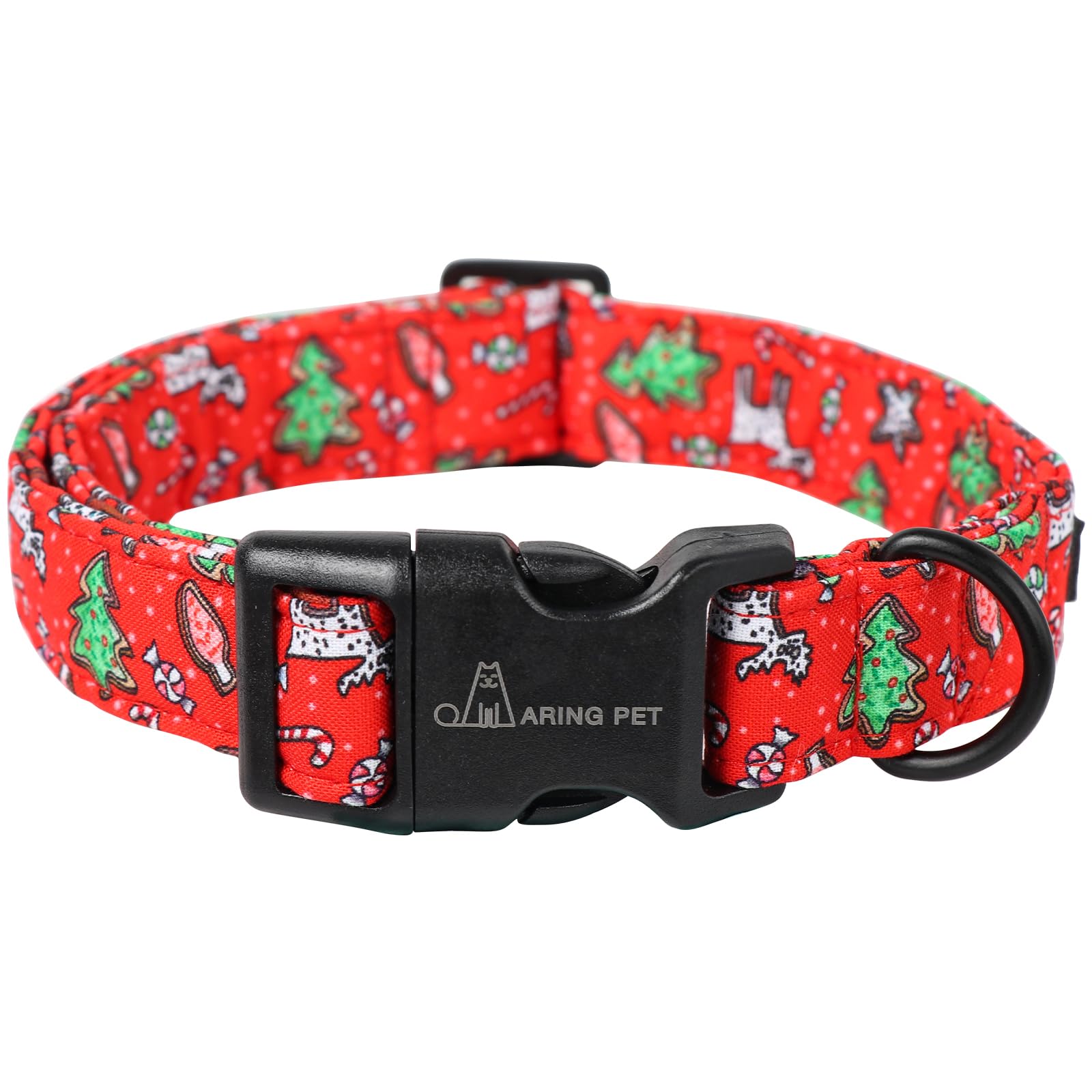 Aring Pet Christmas Dog Collar Cute Small Dog Collars, Adjustable Cotton Red Christmas Dog Collars Puppy Collar For Small Medium