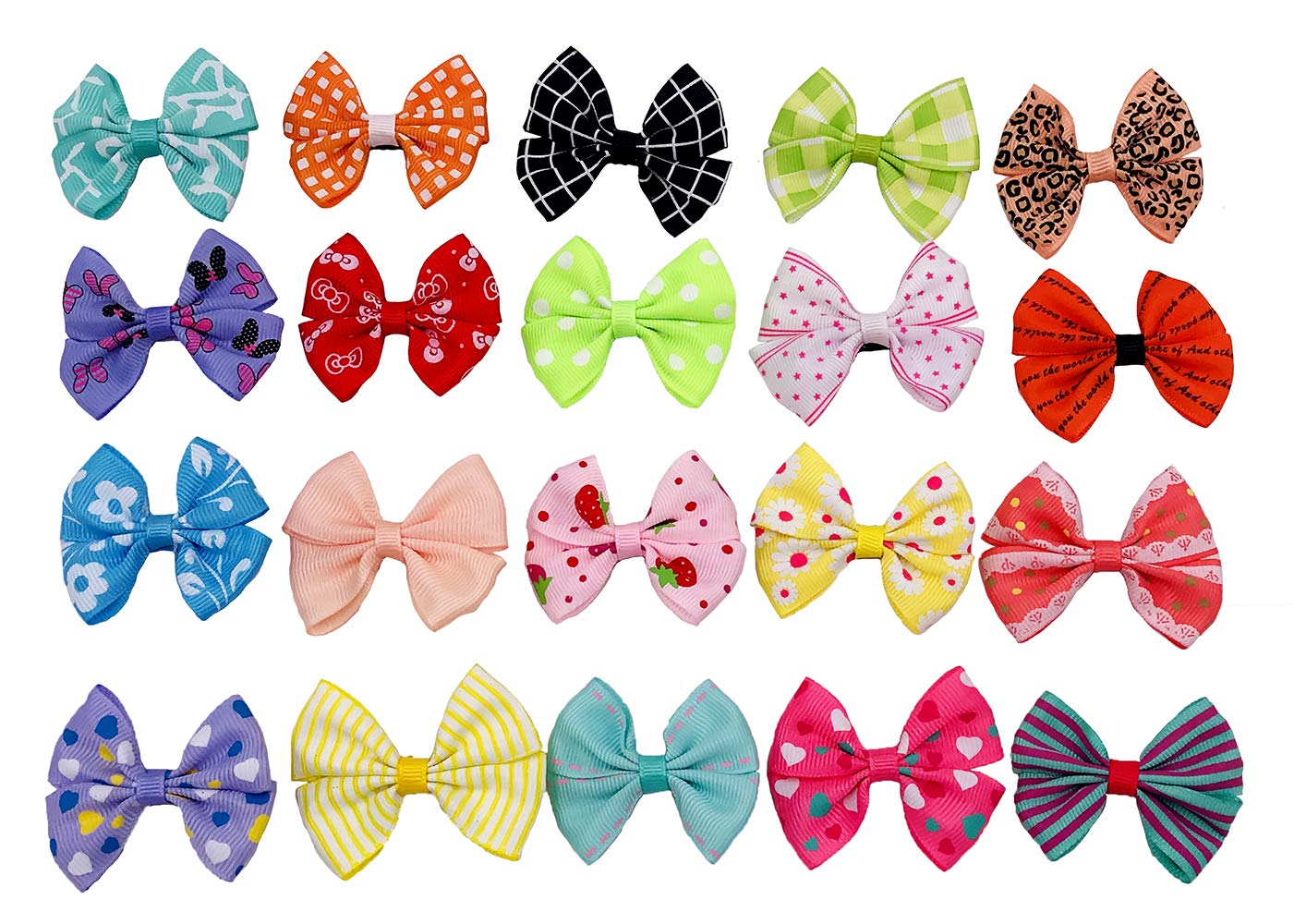 Pet Show 20Pcs Dog Hair Bows With Alligator Clips For Small Medium Dogs Bowknot Hair Clips Cat Puppy Yorkshire Grooming Hair Accessories Assorted